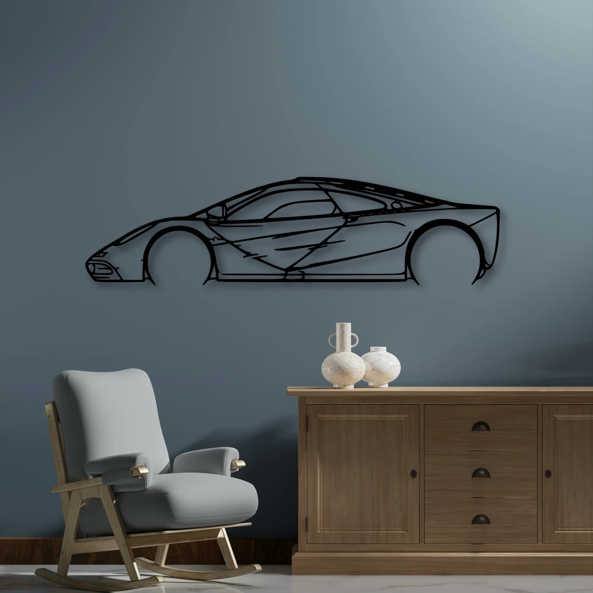 F1 1997 Classic Silhouette Metal Wall Art - Automotive Garage Decor