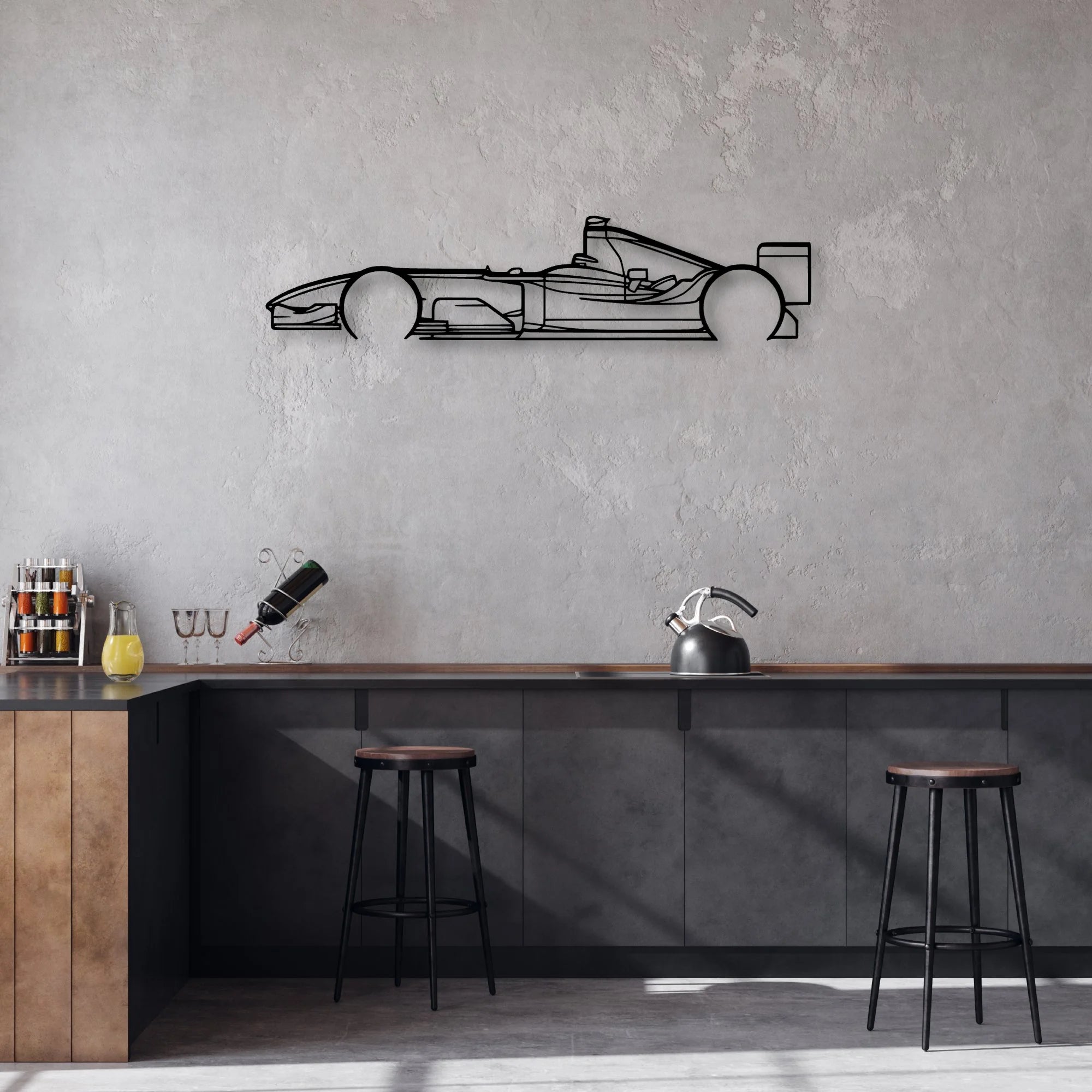 F1 2004 Classic Silhouette Metal Wall Art - Automotive Garage Decor