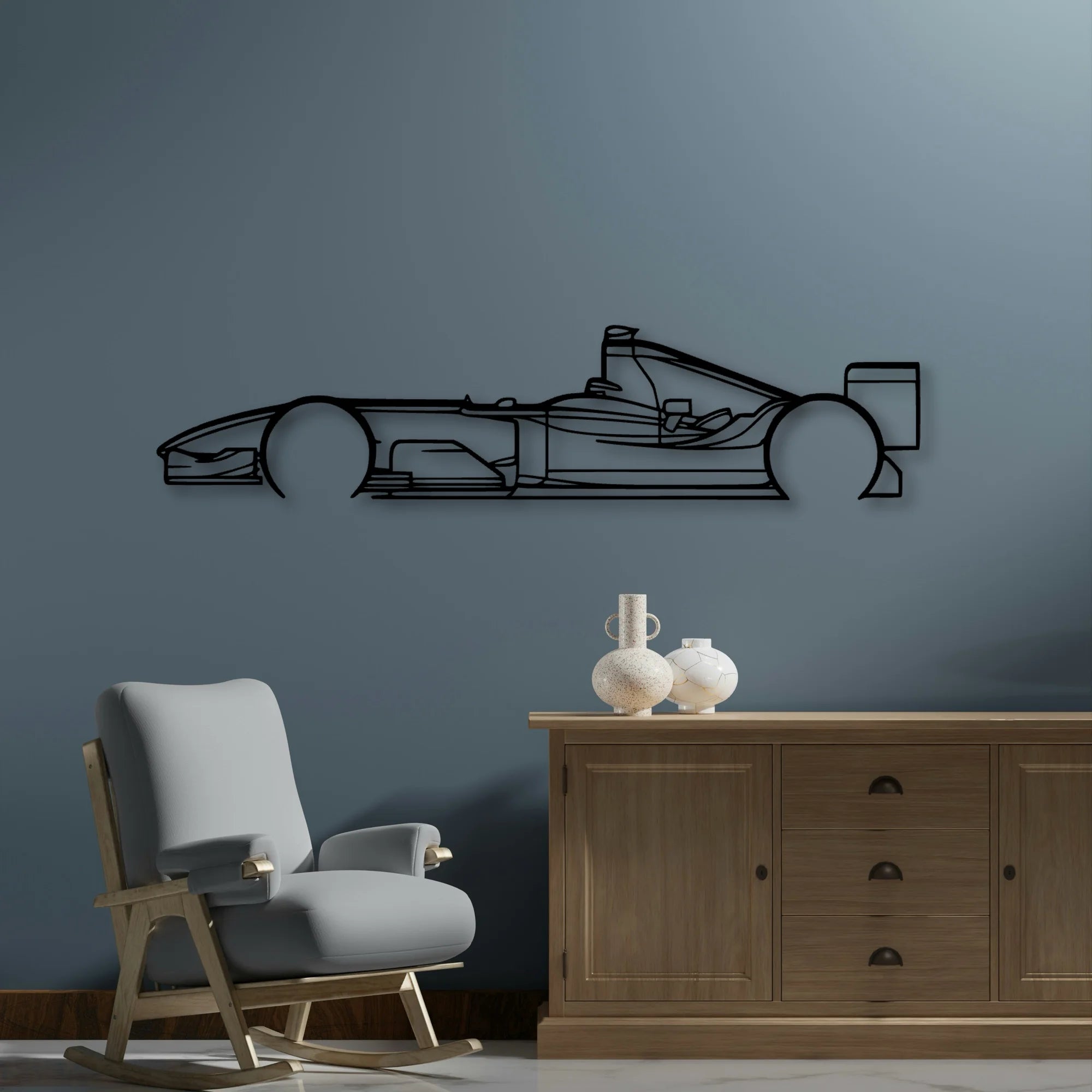 F1 2004 Classic Silhouette Metal Wall Art - Automotive Garage Decor