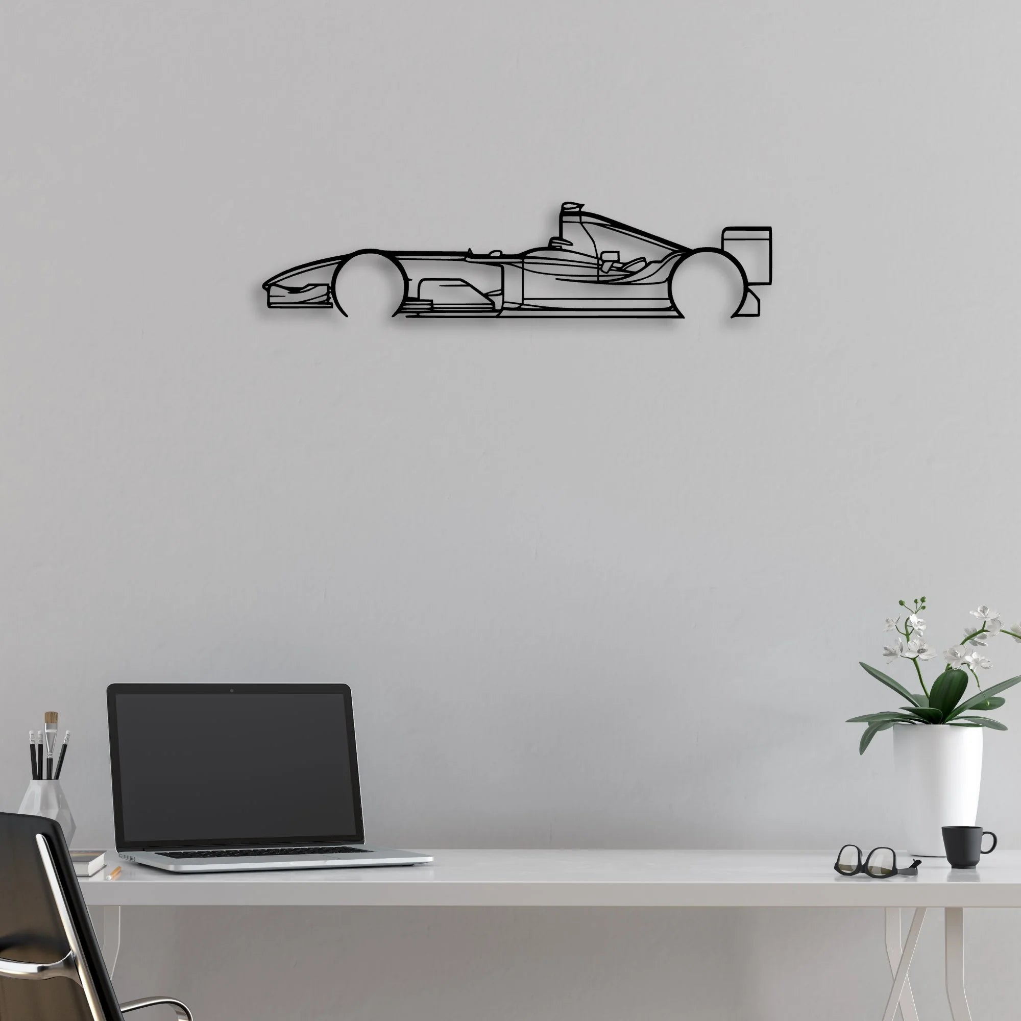 F1 2004 Classic Silhouette Metal Wall Art - Automotive Garage Decor