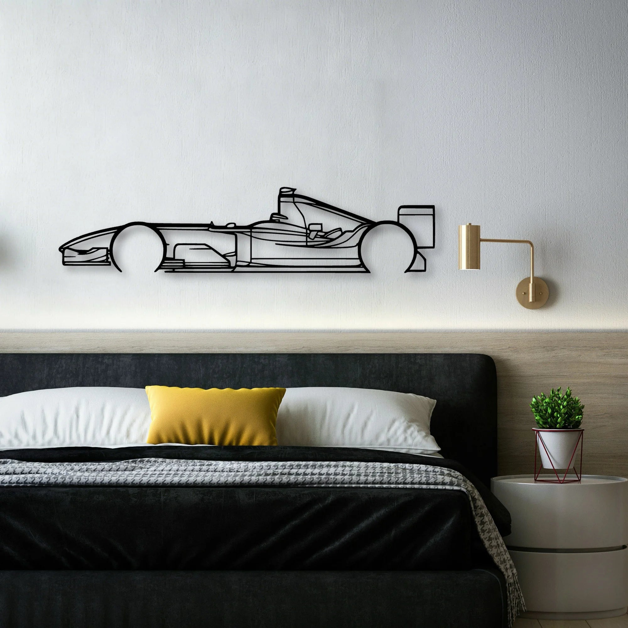 F1 2004 Classic Silhouette Metal Wall Art - Automotive Garage Decor