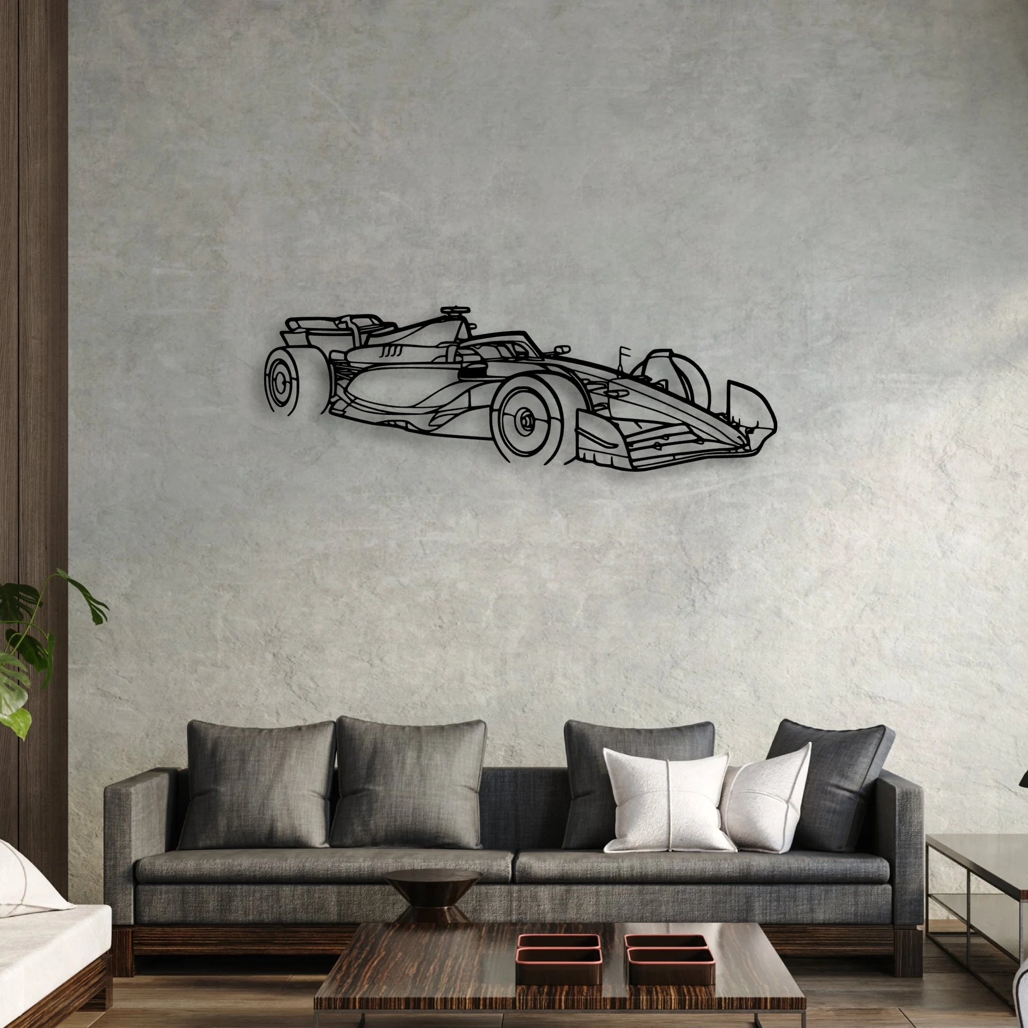 F1 2024 SF-24 Angle Classic Silhouette Metal Wall Art - Automotive Garage Decor