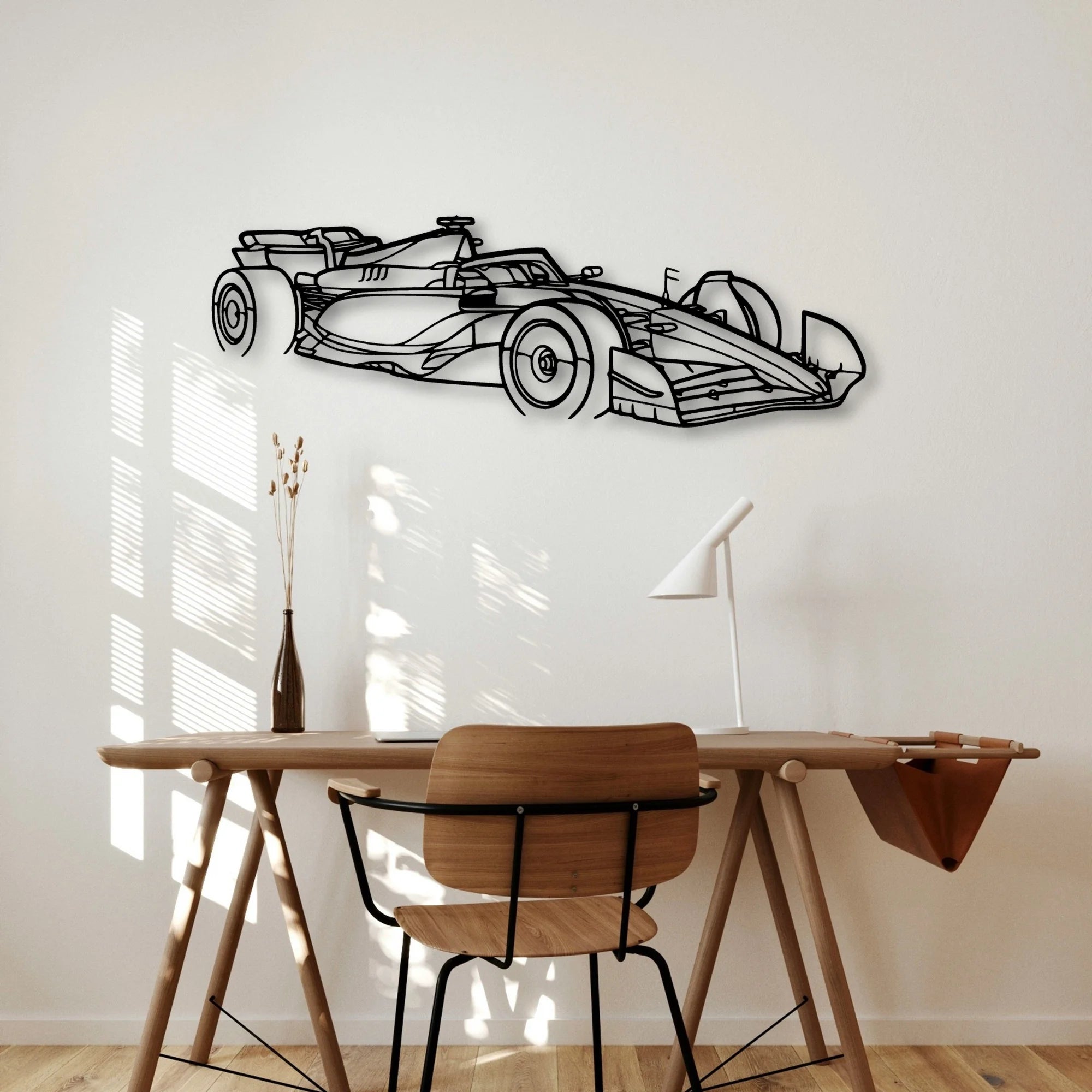 F1 2024 SF 24 Angle Classic Silhouette Metal Wall Art - Automotive Garage Decor