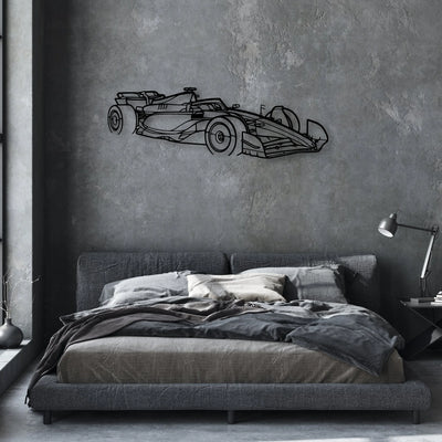 F1 2024 SF-24 Angle Classic Silhouette Metal Wall Art - Automotive Garage Decor
