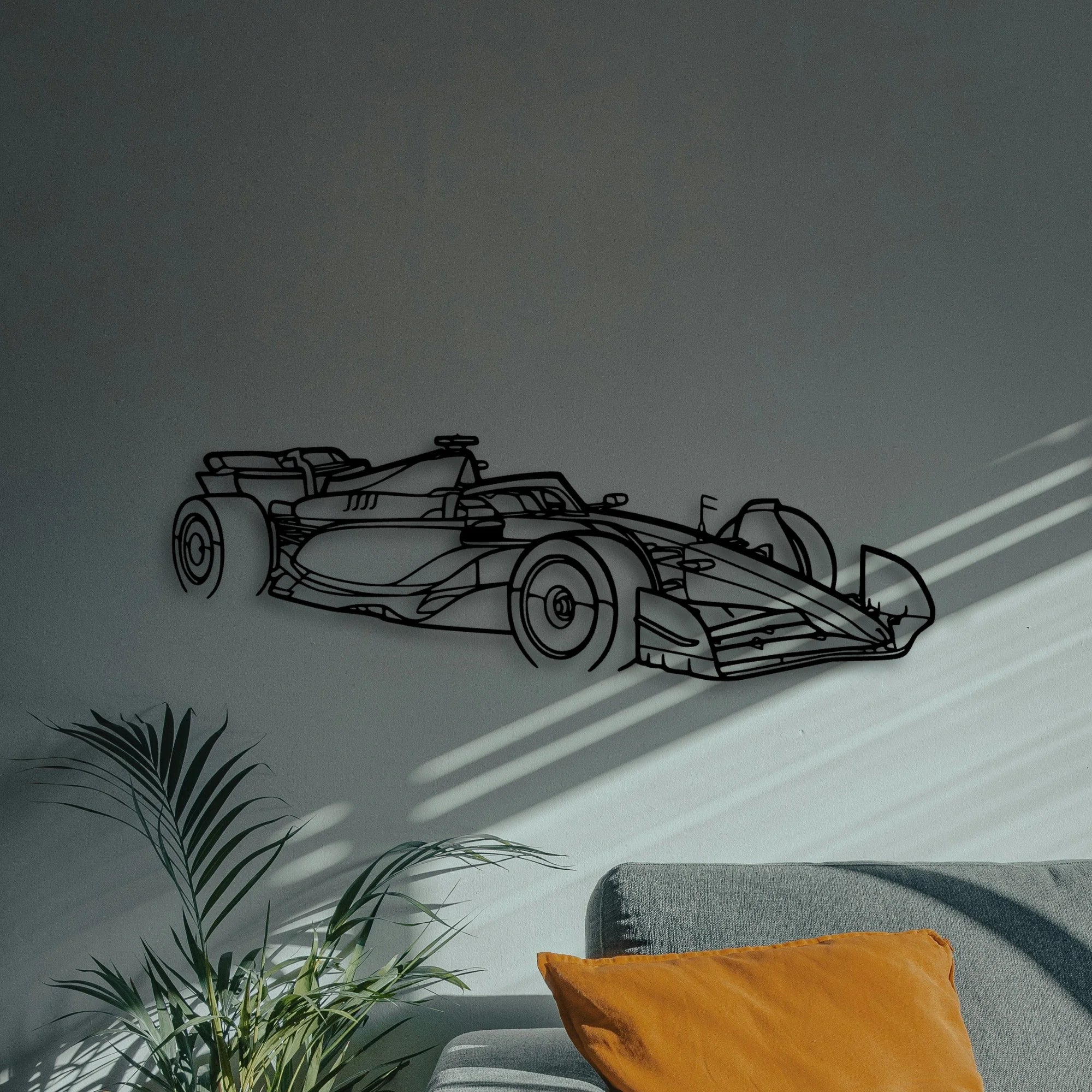 F1 2024 SF 24 Angle Classic Silhouette Metal Wall Art - Automotive Garage Decor