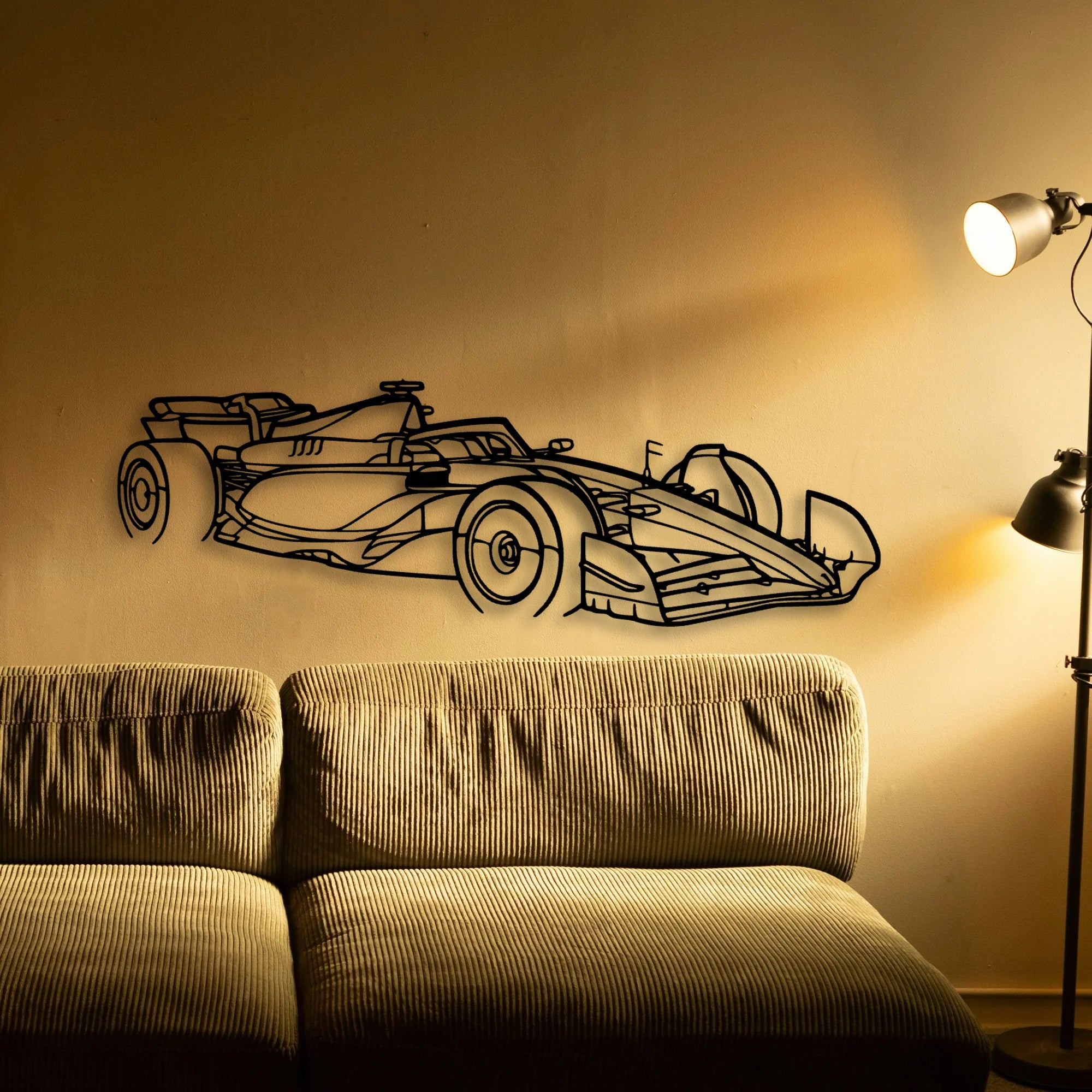 F1 2024 SF 24 Angle Classic Silhouette Metal Wall Art - Automotive Garage Decor