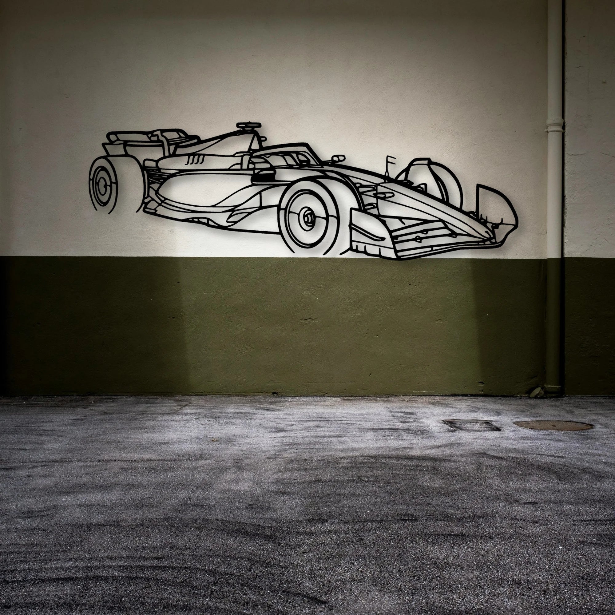 F1 2024 SF 24 Angle Classic Silhouette Metal Wall Art - Automotive Garage Decor