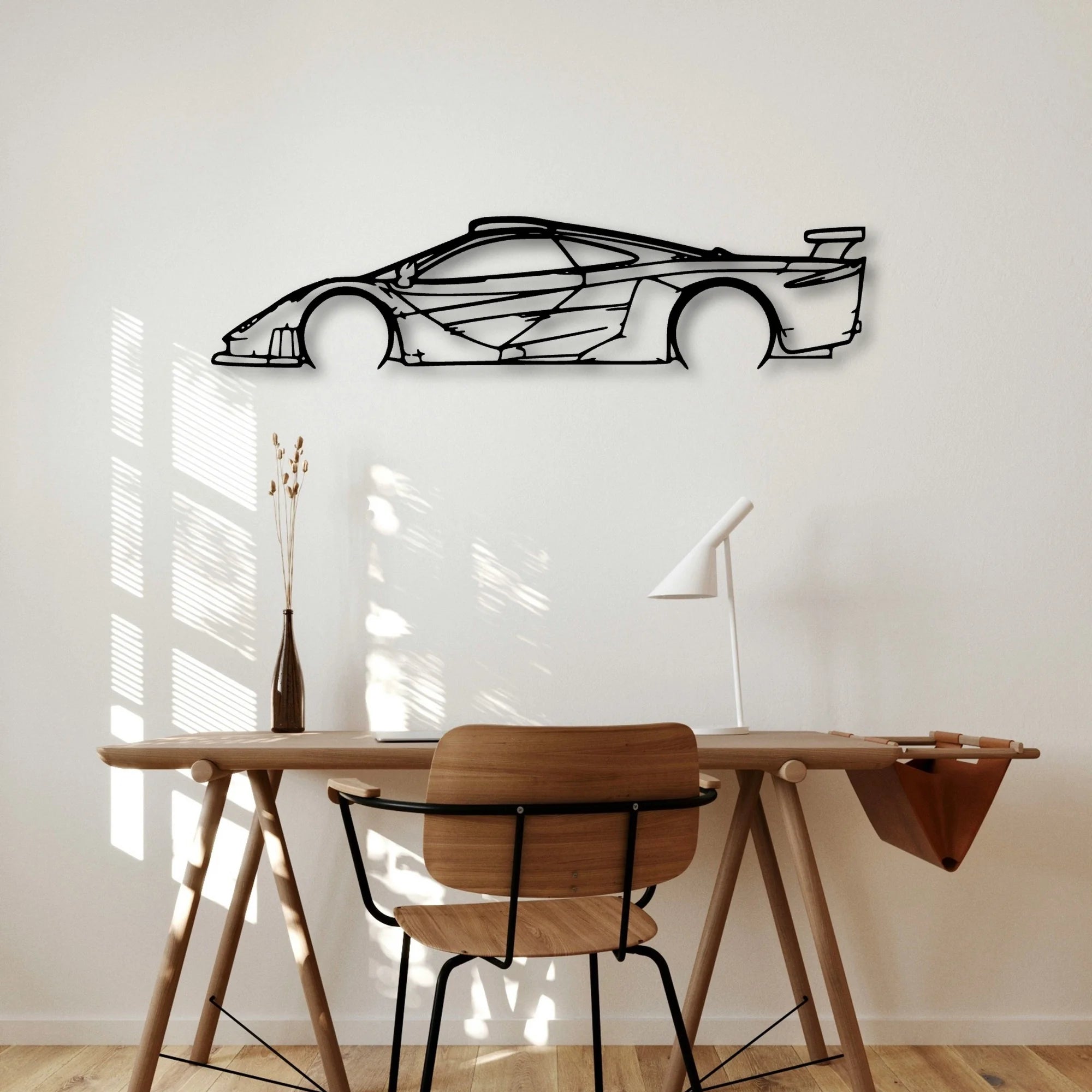 F1 GTR Longtail Classic Silhouette Metal Wall Art - Automotive Garage Decor