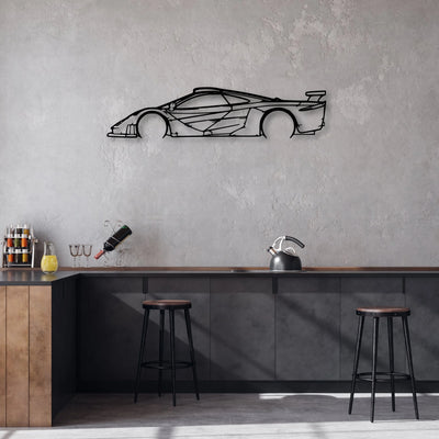 F1 GTR Longtail Classic Silhouette Metal Wall Art - Automotive Garage Decor