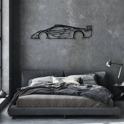 F1 GTR Longtail Classic Silhouette Metal Wall Art - Automotive Garage Decor