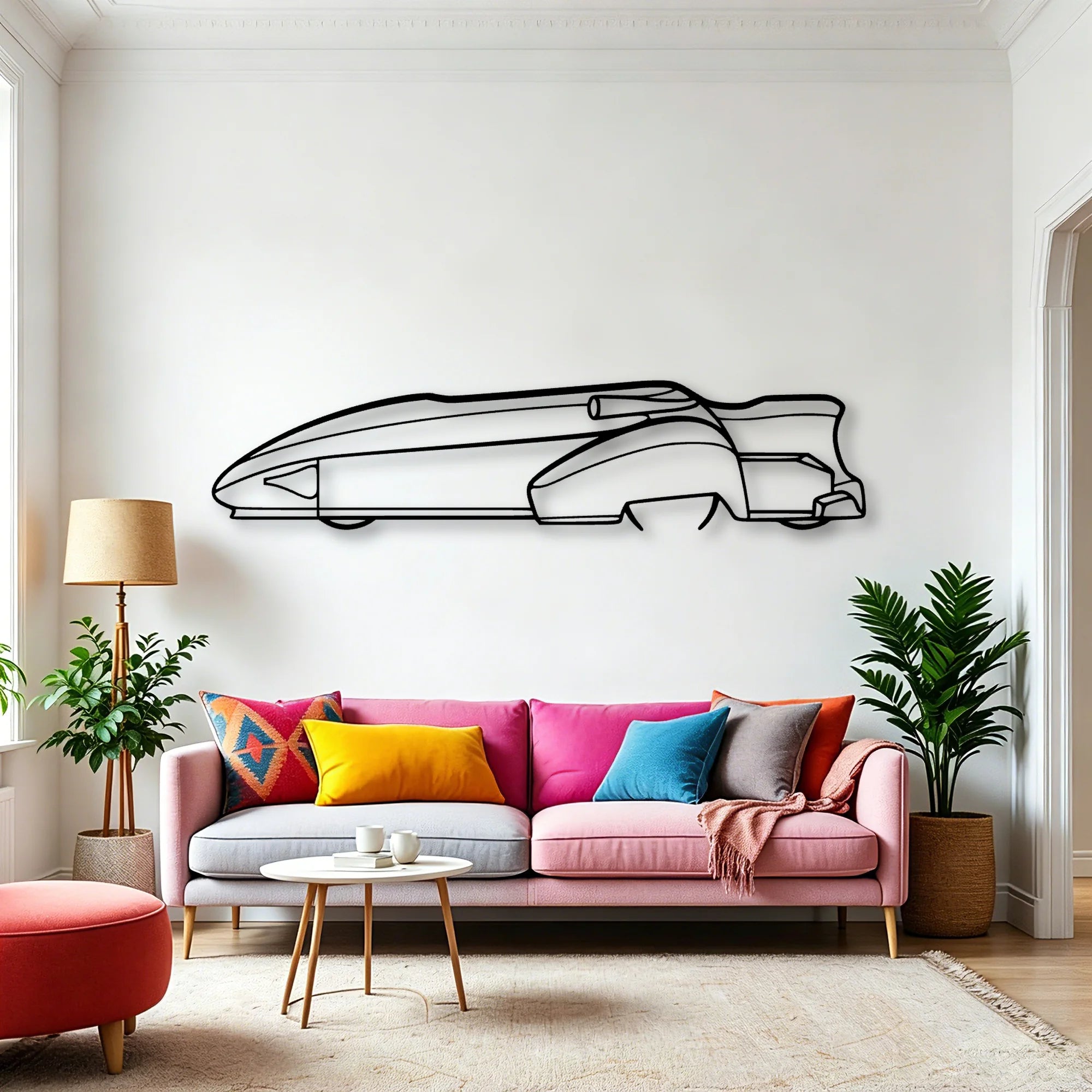 F1 Sidecar Classic Silhouette Metal Wall Art - Automotive Garage Decor