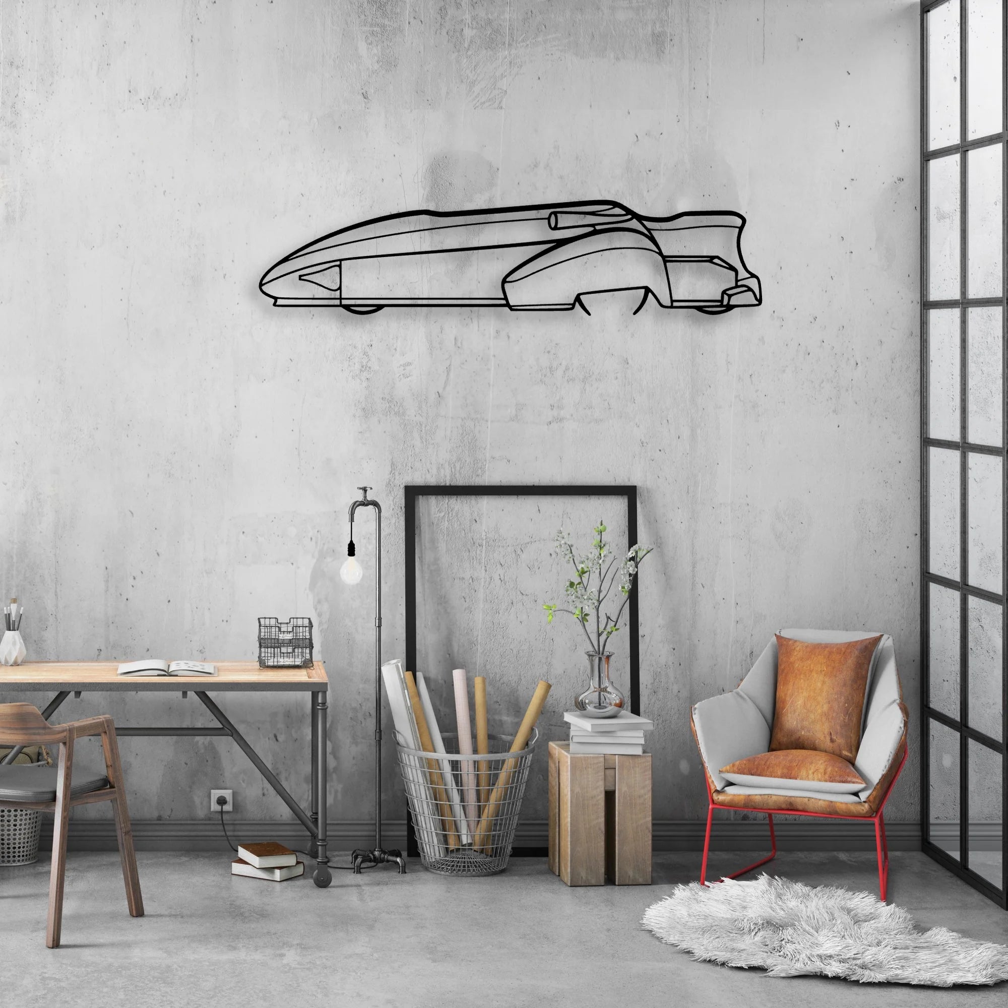 F1 Sidecar Classic Silhouette Metal Wall Art - Automotive Garage Decor
