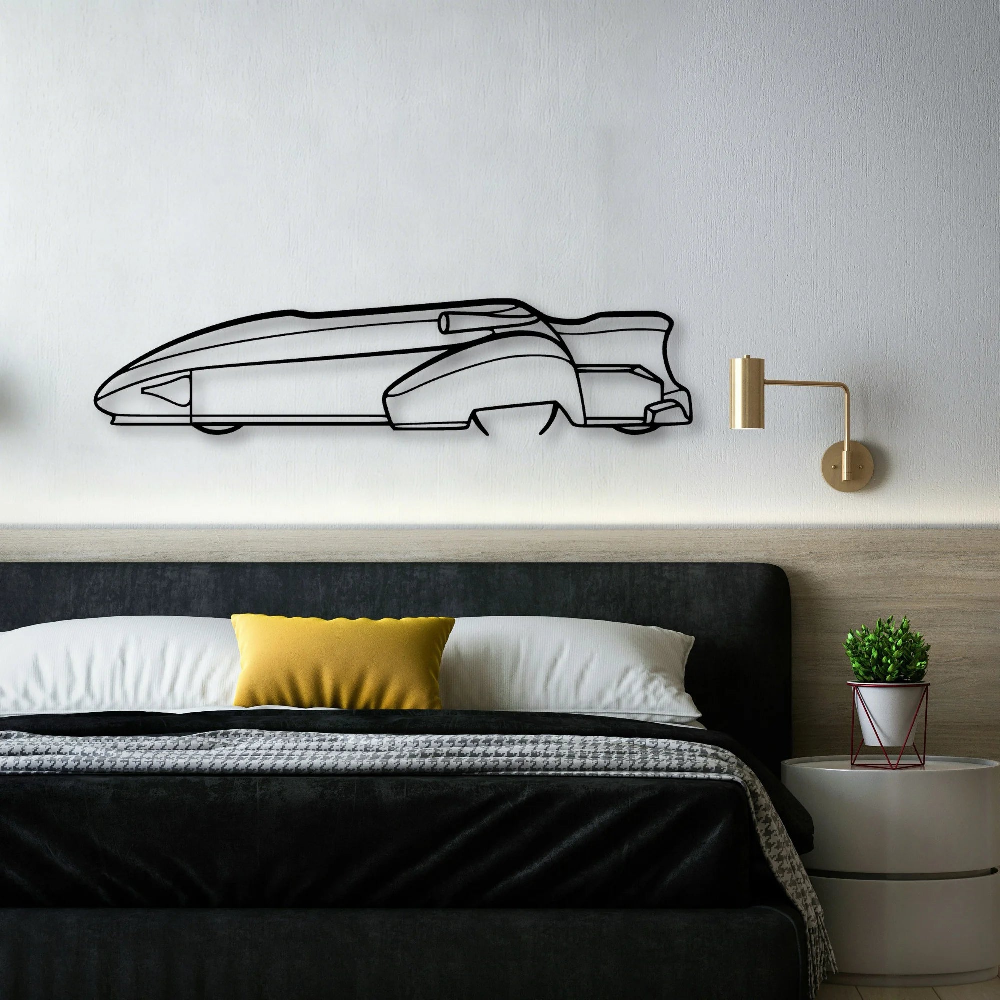 F1 Sidecar Classic Silhouette Metal Wall Art - Automotive Garage Decor