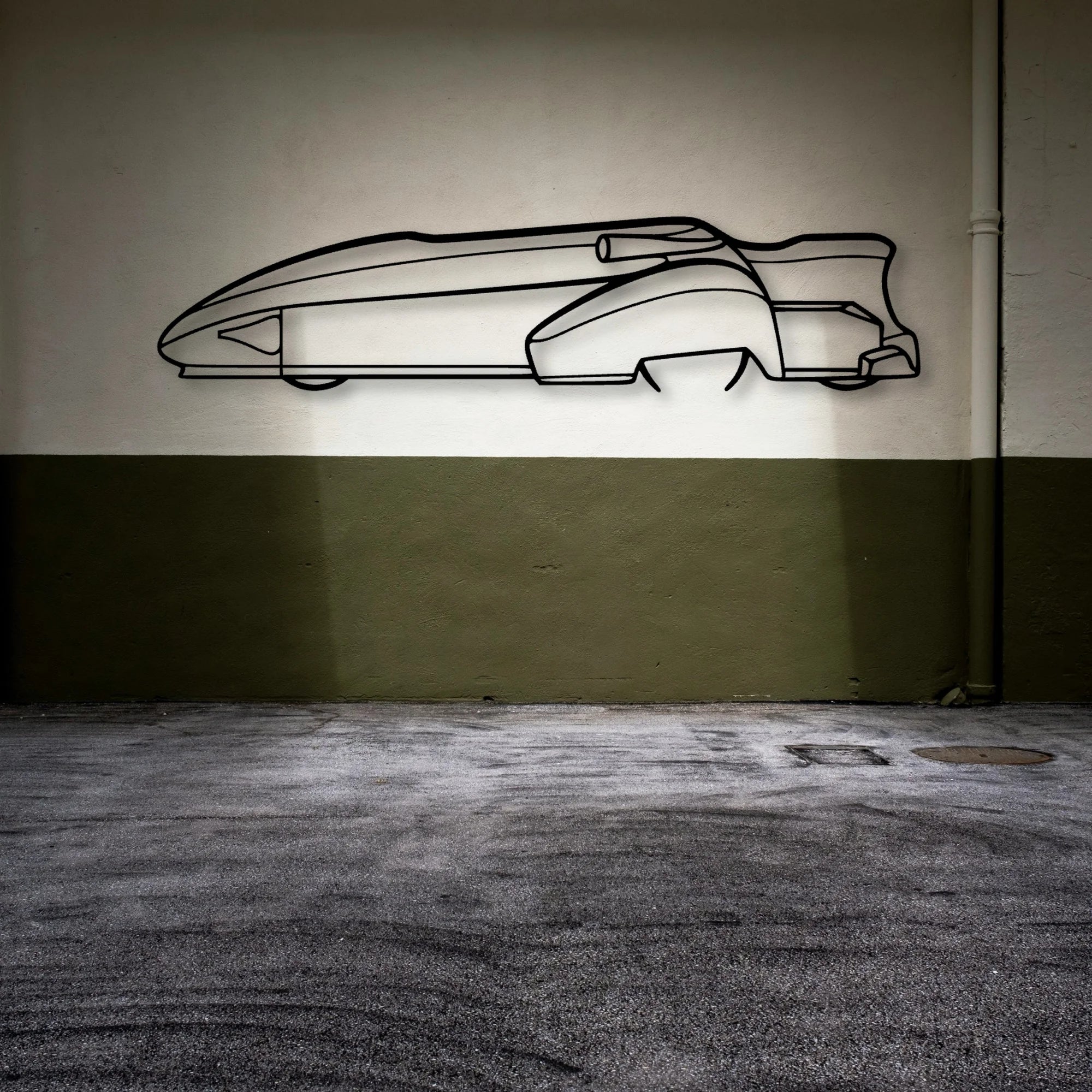 F1 Sidecar Classic Silhouette Metal Wall Art - Automotive Garage Decor