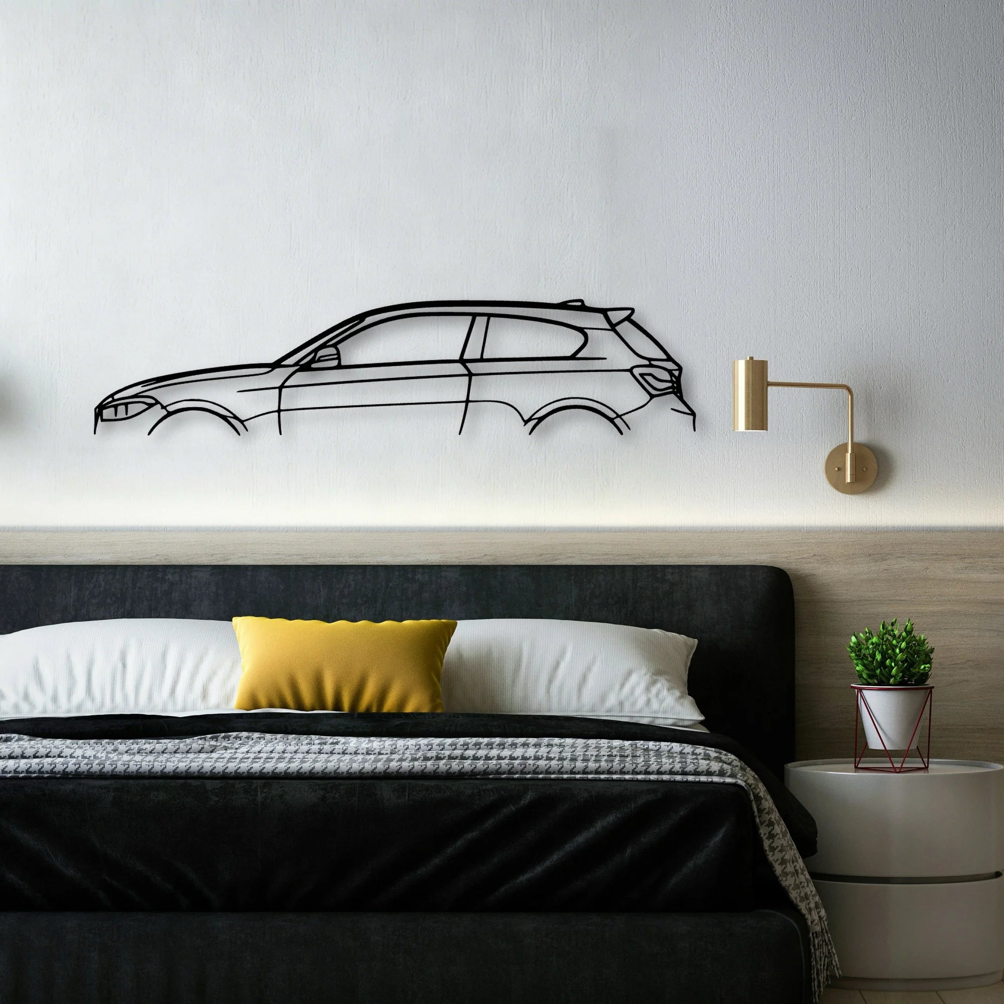 F20 Classic Silhouette Metal Wall Art - Automotive Garage Decor