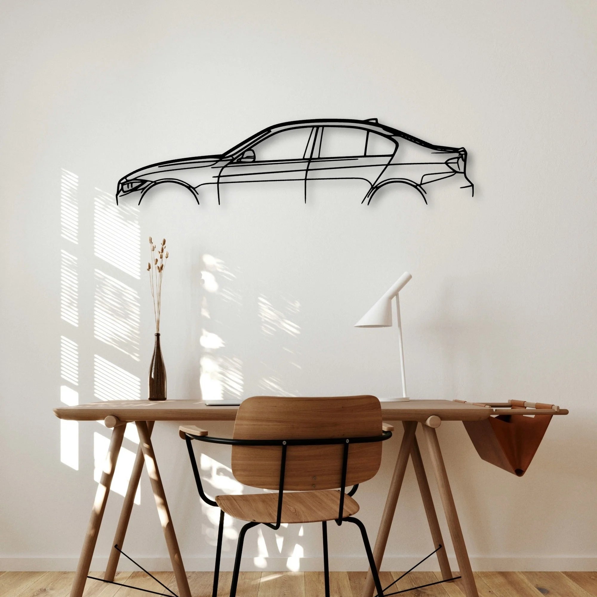 F30 Classic Silhouette Metal Wall Art - Automotive Garage Decor