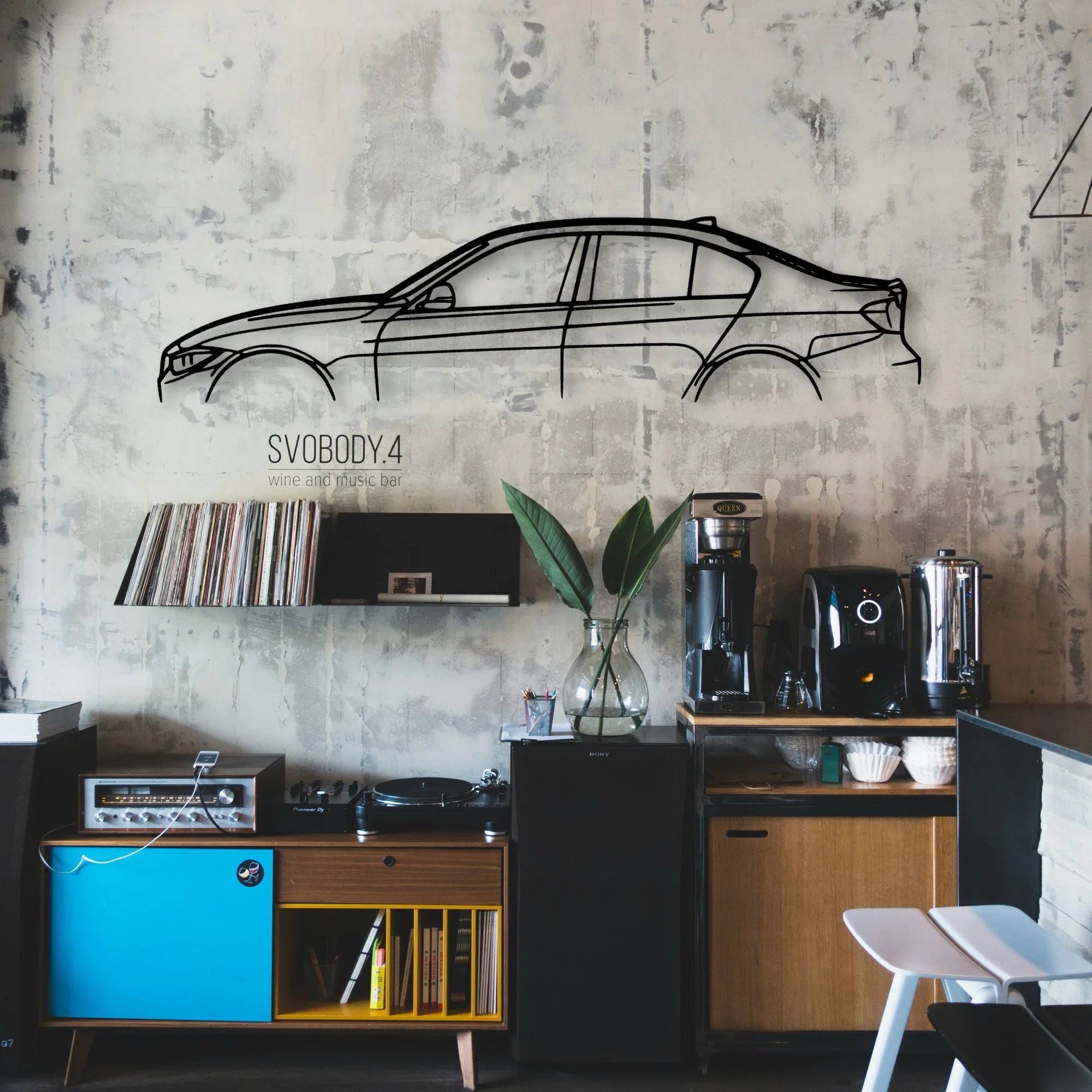 F30 Classic Silhouette Metal Wall Art - Automotive Garage Decor