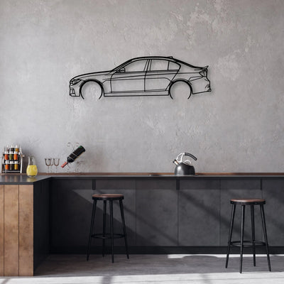 F30 M 2 Classic Silhouette Metal Wall Art - Automotive Garage Decor
