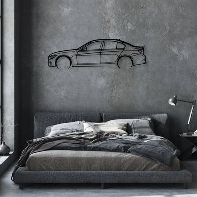 F30 M 2 Classic Silhouette Metal Wall Art - Automotive Garage Decor