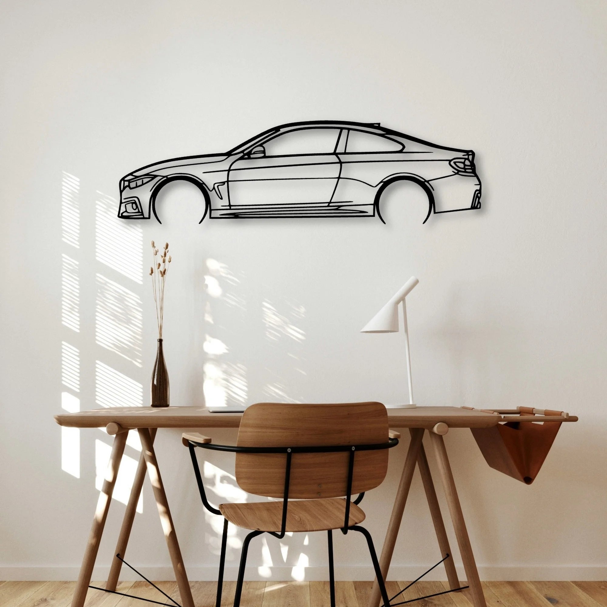 F32 M Classic Silhouette Metal Wall Art - Automotive Garage Decor