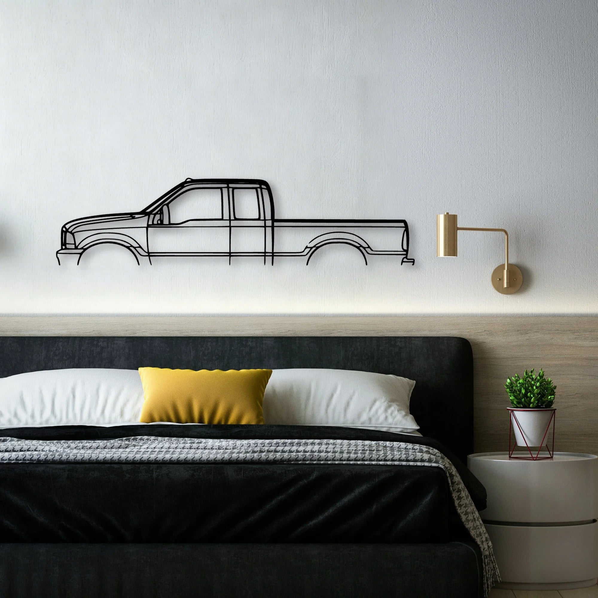 F350 2003 Classic Silhouette Metal Wall Art - Automotive Garage Decor