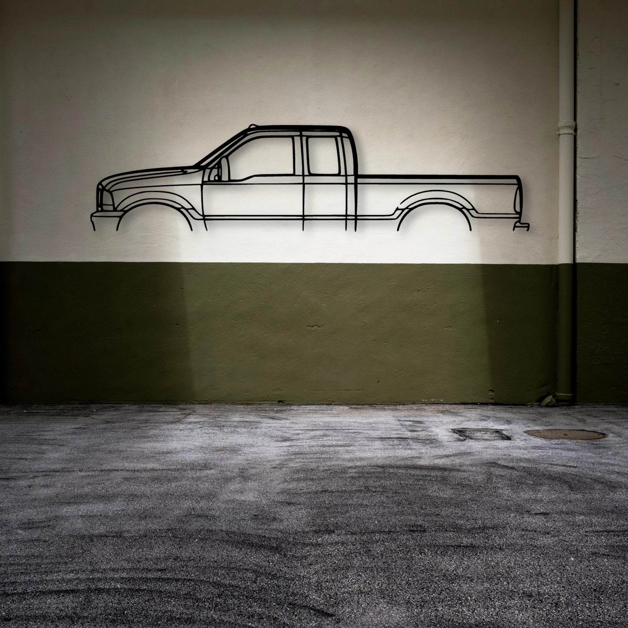 F350 2003 Classic Silhouette Metal Wall Art - Automotive Garage Decor