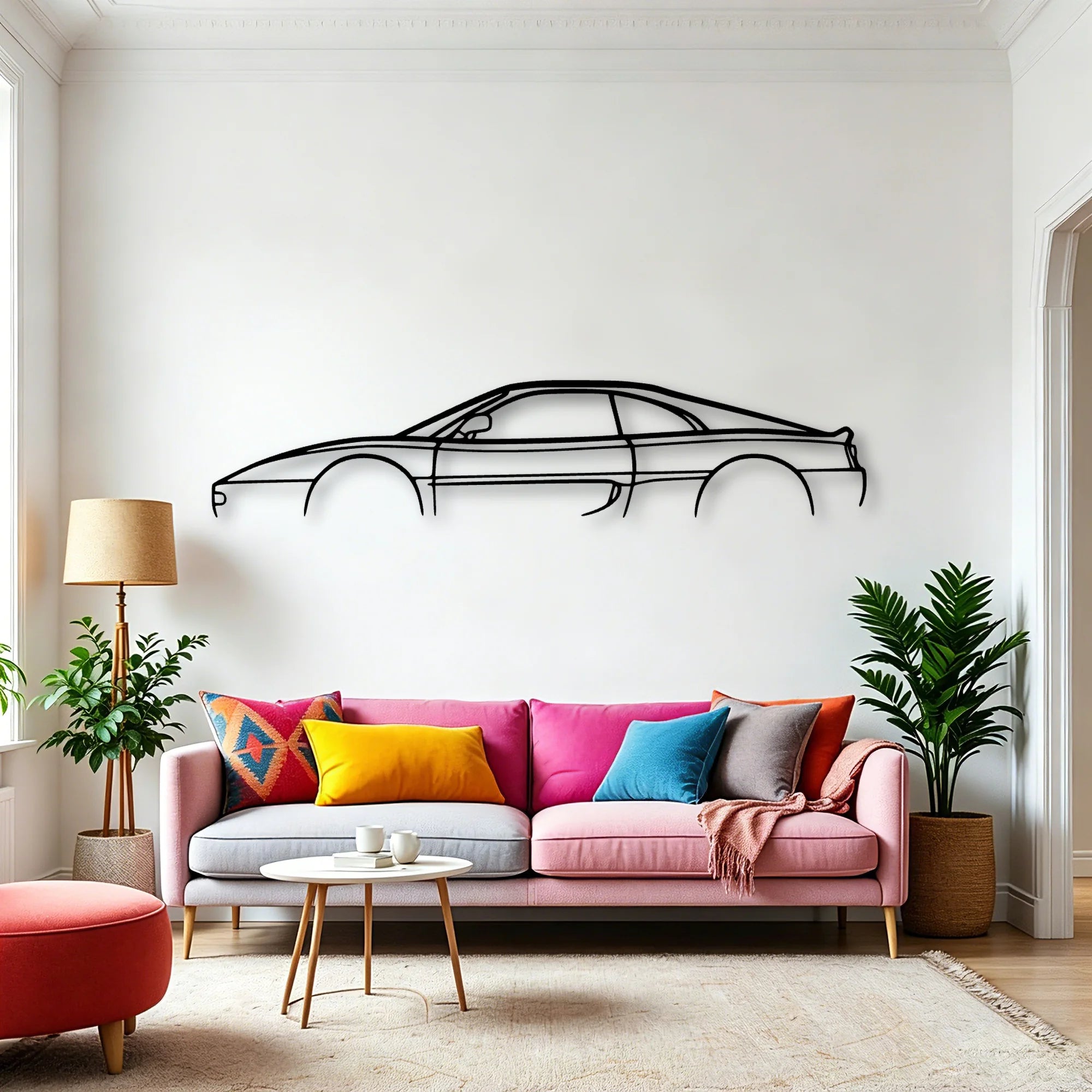 F355 1995 Classic Silhouette Metal Wall Art - Automotive Garage Decor