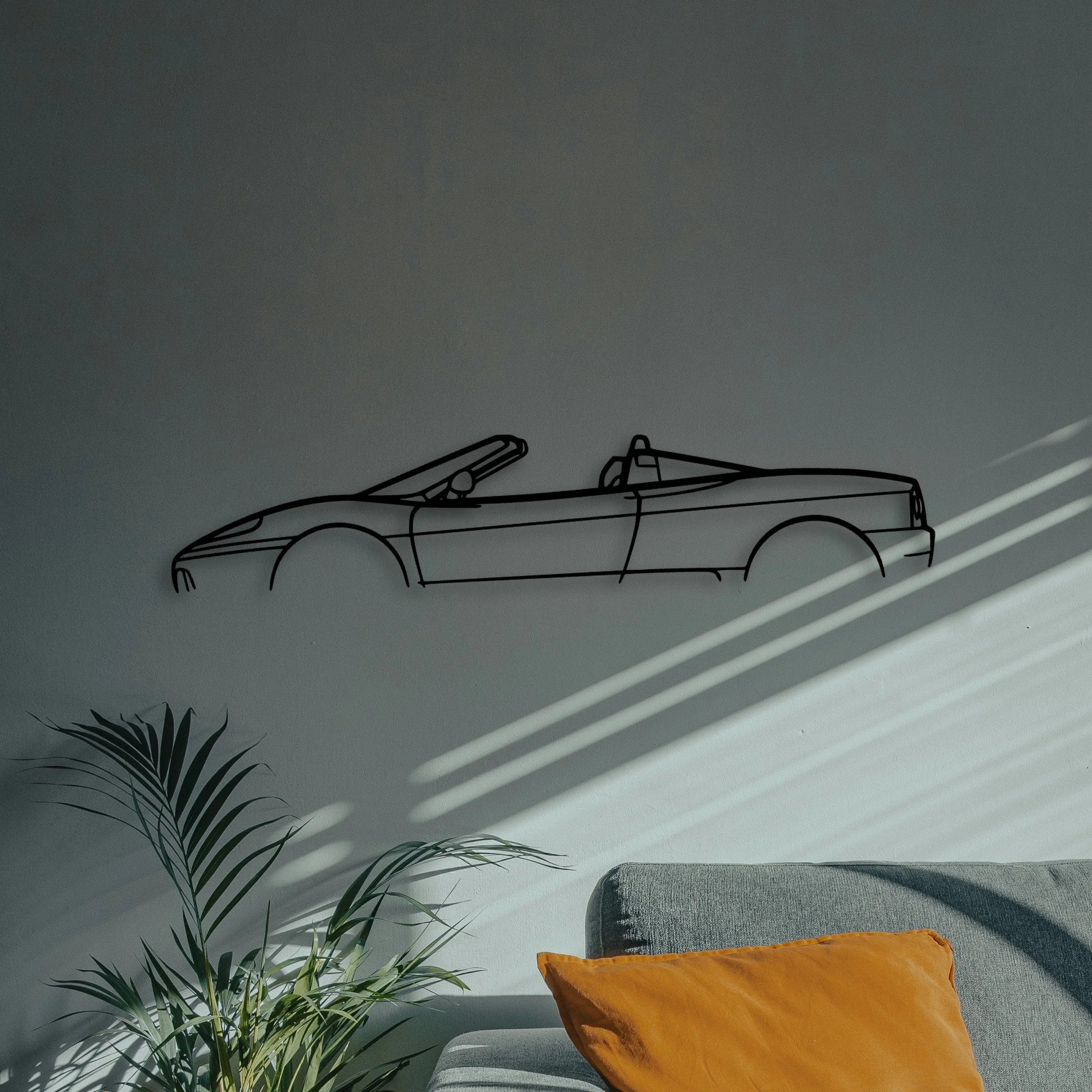F360 Spyder Classic Silhouette Metal Wall Art - Automotive Garage Decor