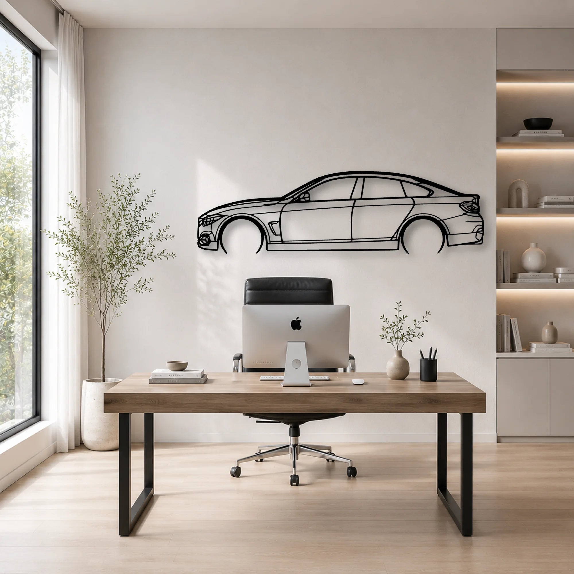 F36 4 Gran Coupe 2019 Classic Silhouette Metal Wall Art - Automotive Garage Decor