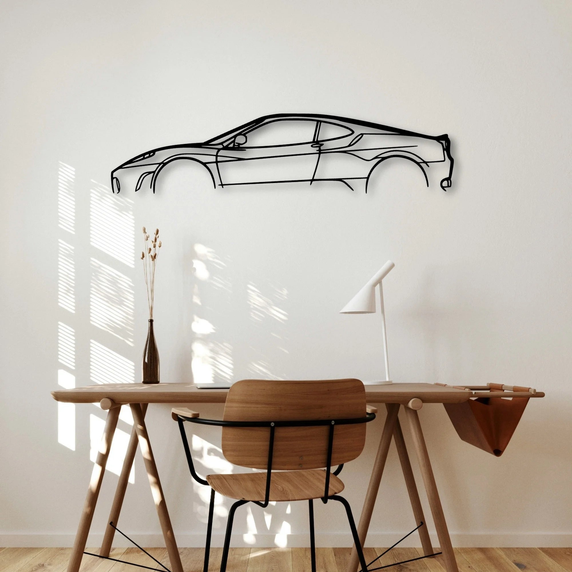 F430 Classic Silhouette Metal Wall Art - Automotive Garage Decor