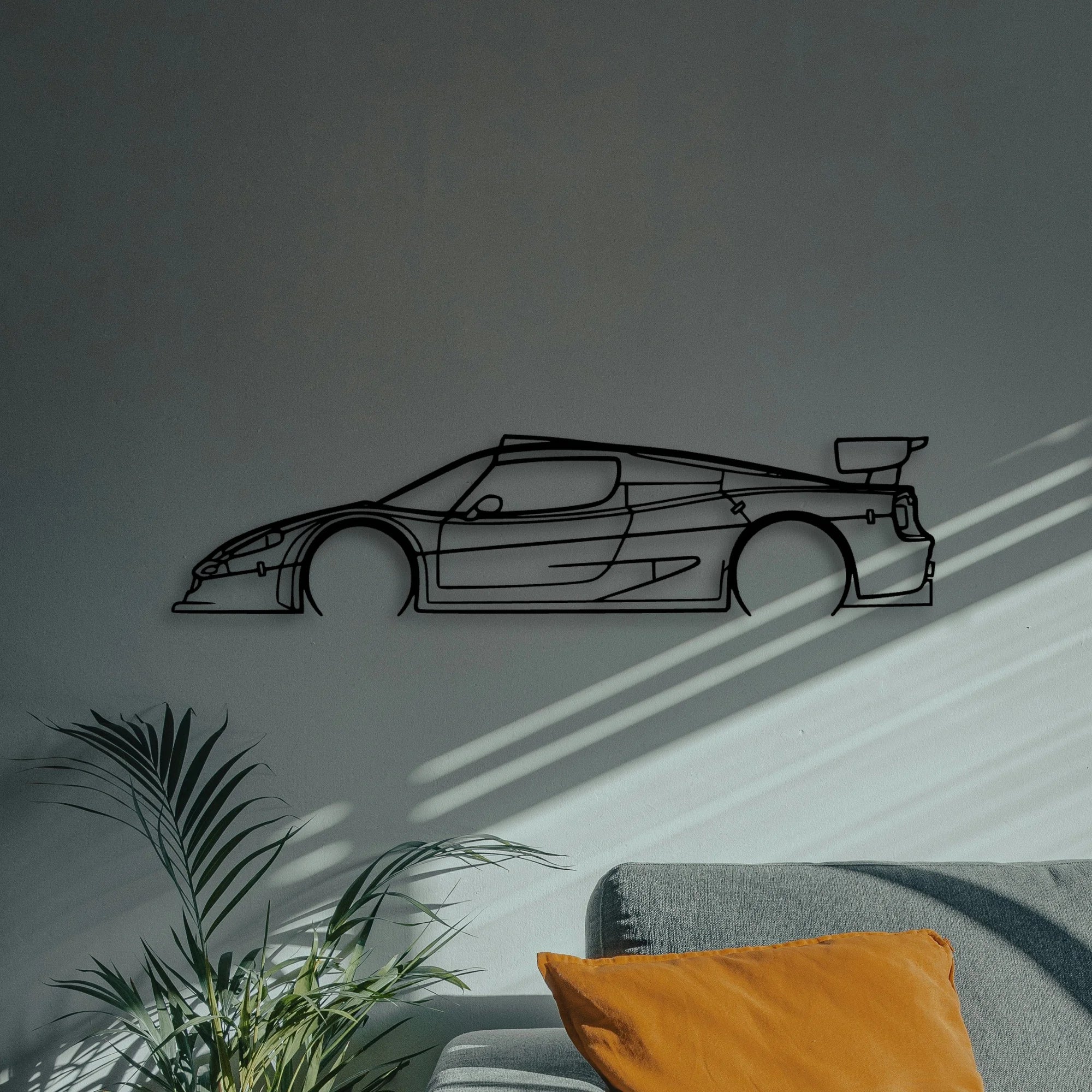 F50 GT Classic Silhouette Metal Wall Art - Automotive Garage Decor