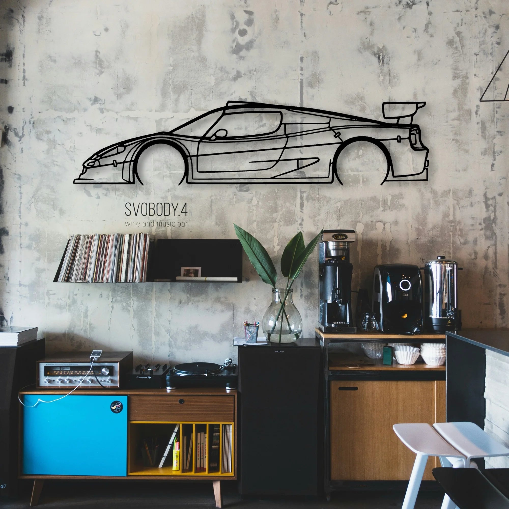F50 GT Classic Silhouette Metal Wall Art - Automotive Garage Decor