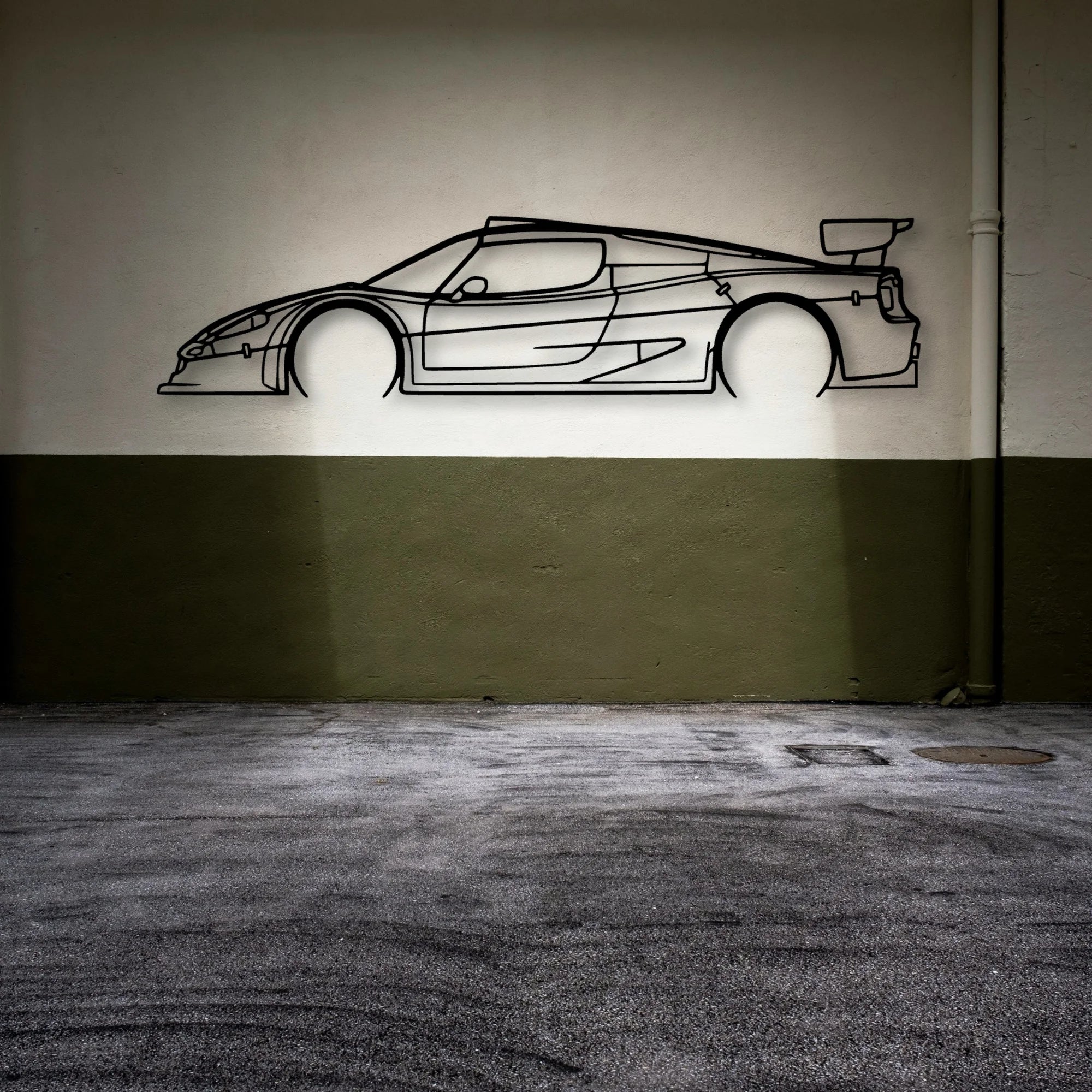 F50 GT Classic Silhouette Metal Wall Art - Automotive Garage Decor