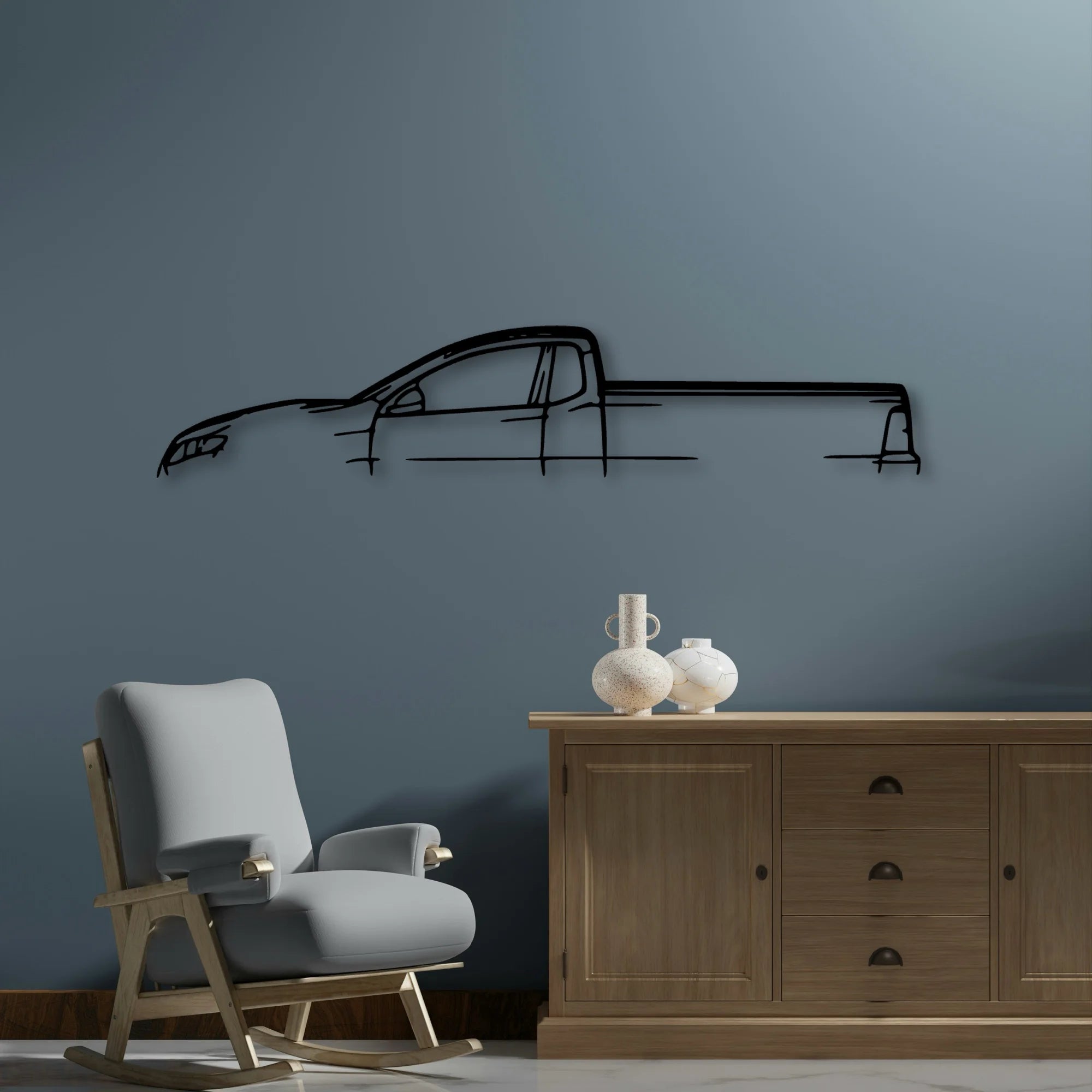 F6 Falcon UTE Classic Silhouette Metal Wall Art - Automotive Garage Decor