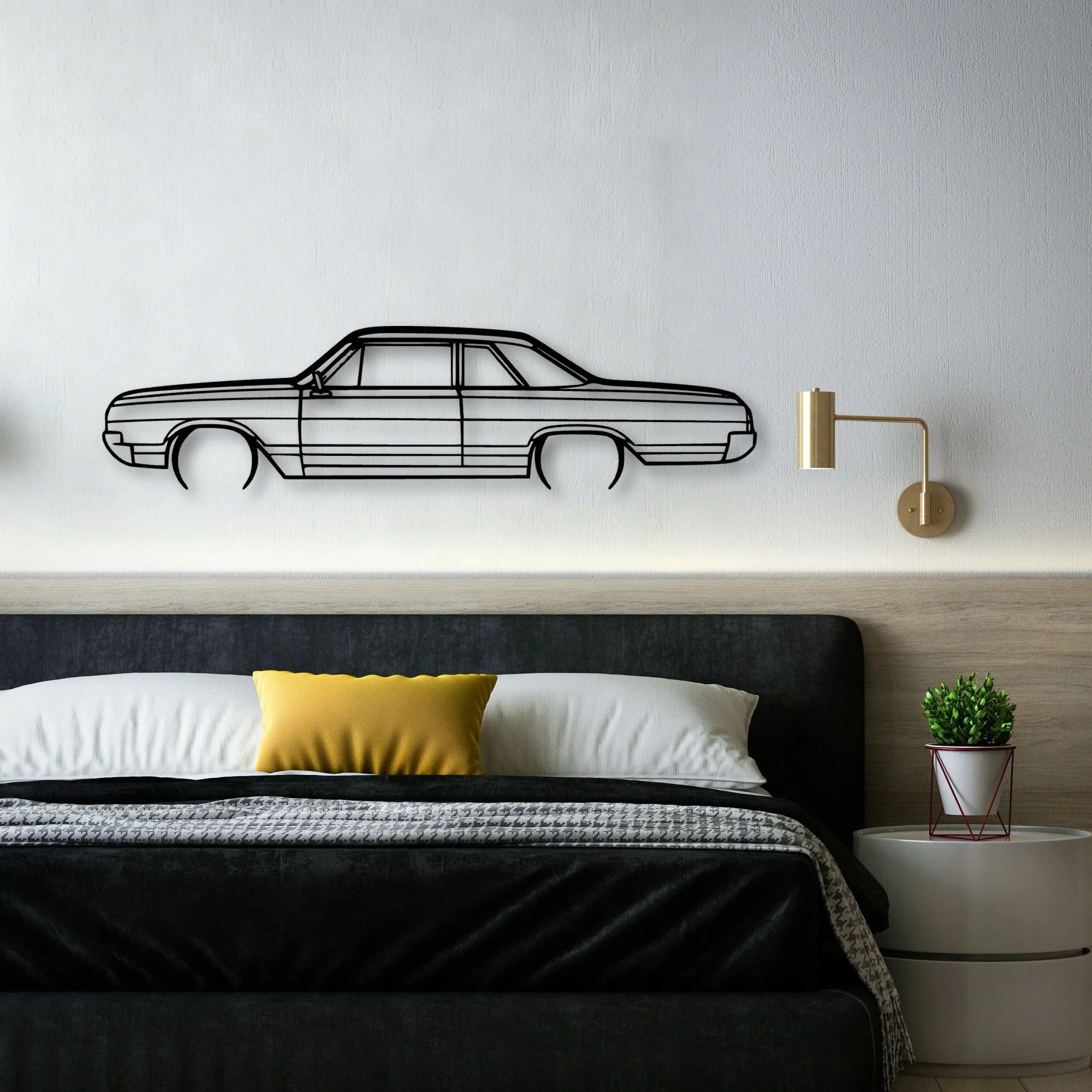 F85 Coupe 1965 Classic Silhouette Metal Wall Art - Automotive Garage Decor