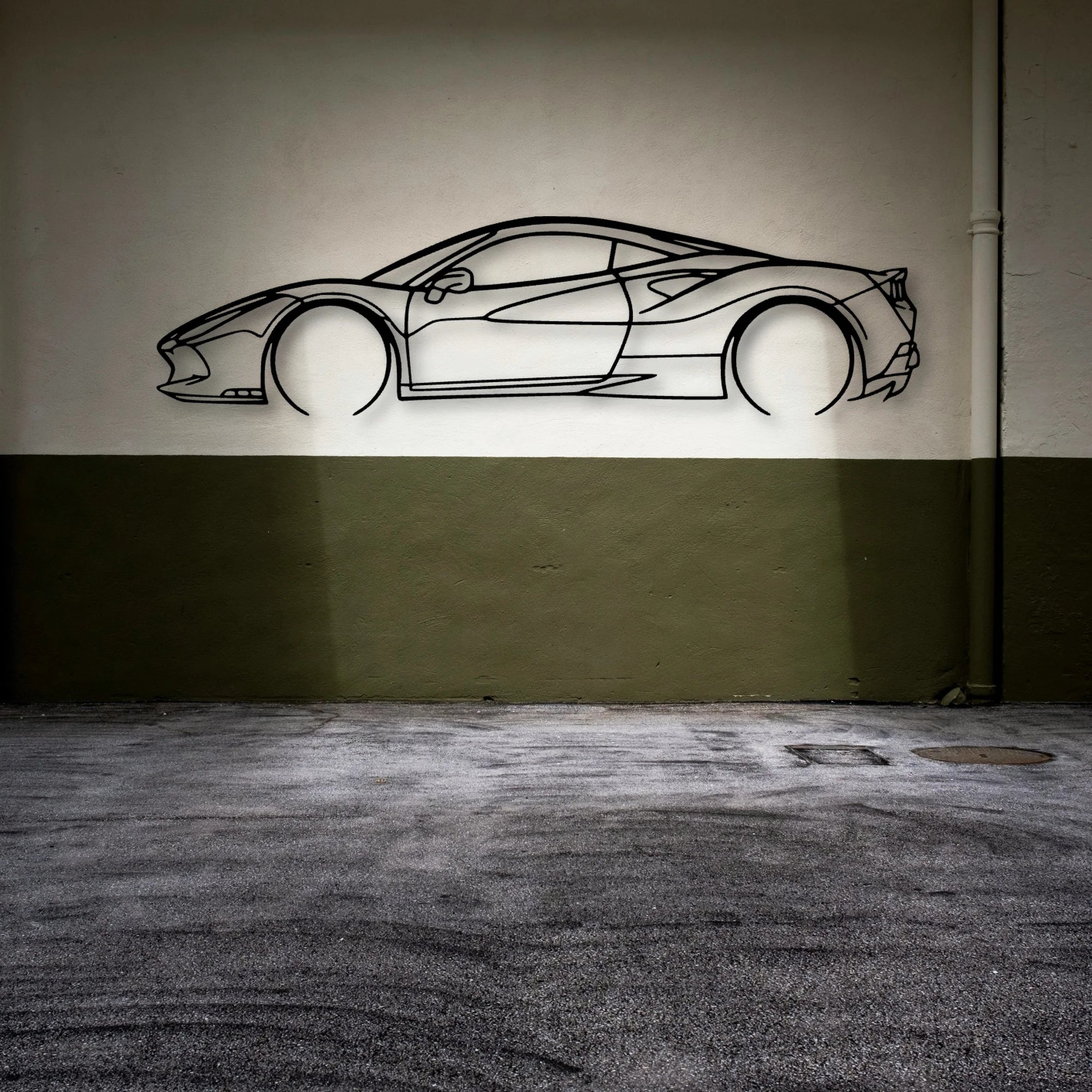 F8 3 Classic Silhouette Metal Wall Art - Automotive Garage Decor