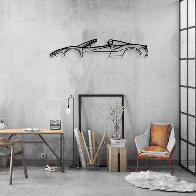 F8 Spider Classic Silhouette Metal Wall Art - Automotive Garage Decor