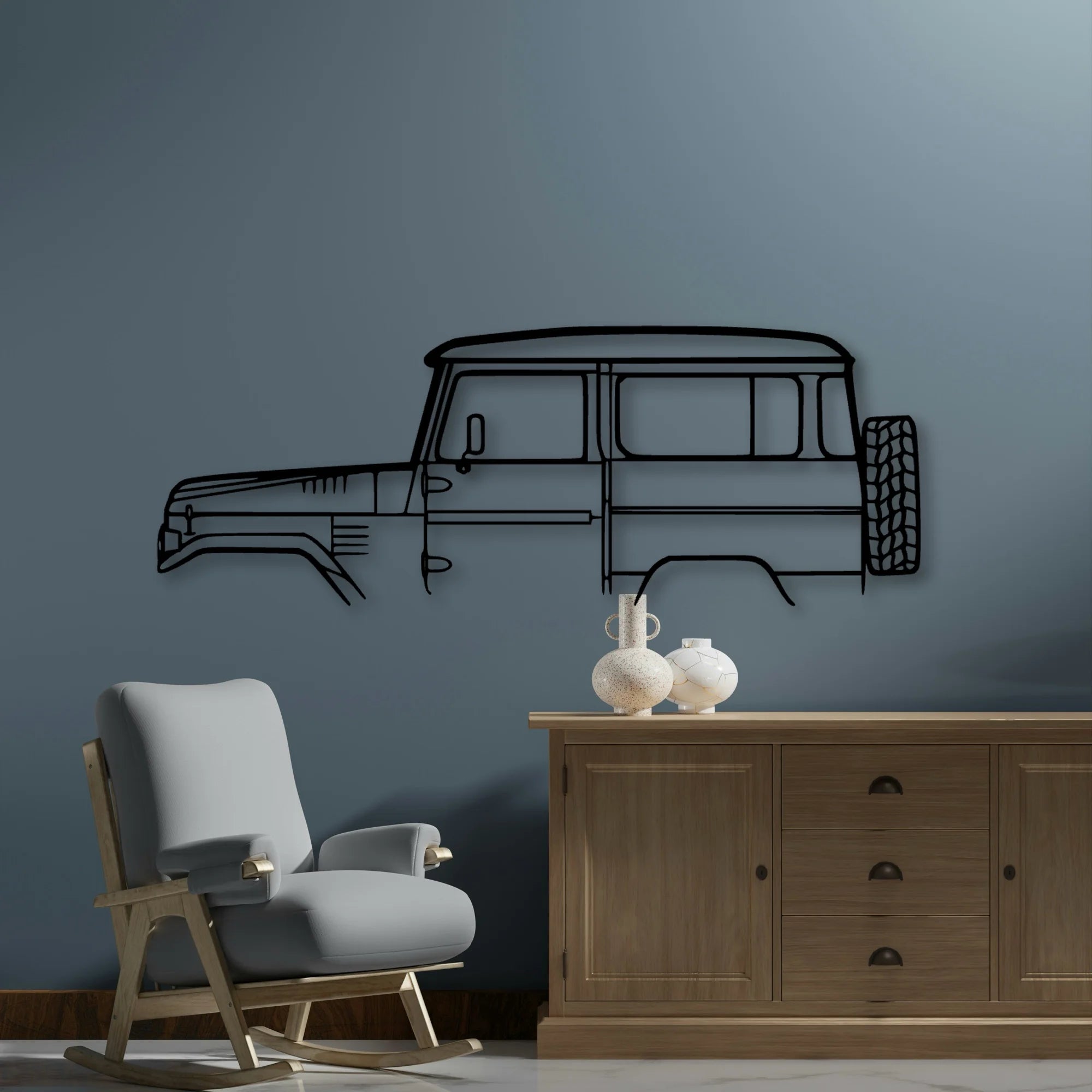 FJ40 1978 Classic Silhouette Metal Wall Art - Automotive Garage Decor