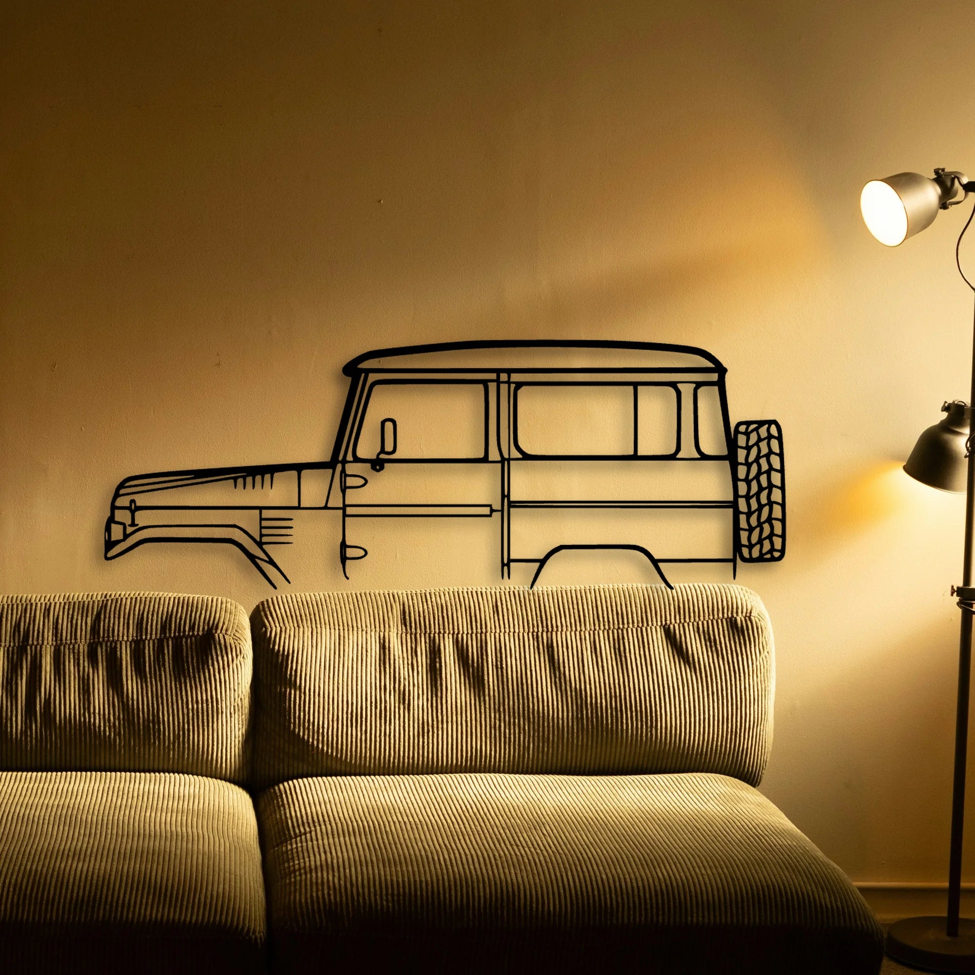 FJ40 1978 Classic Silhouette Metal Wall Art - Automotive Garage Decor