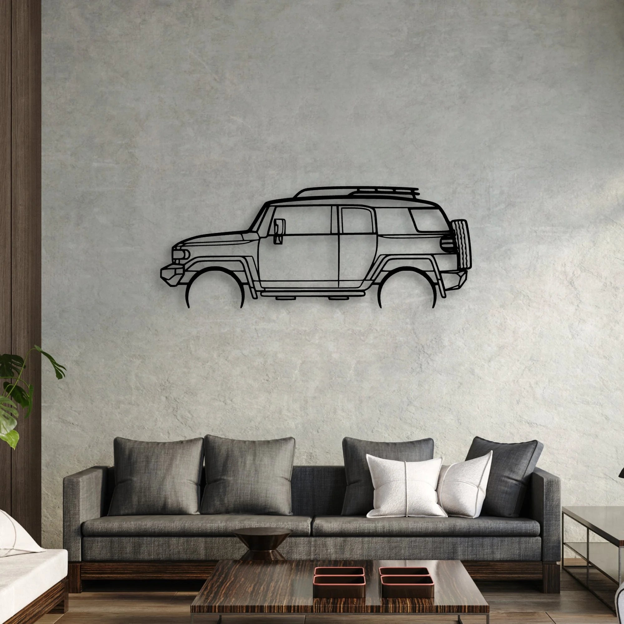 FJ Cruiser 2008 Classic Silhouette Metal Wall Art - Automotive Garage Decor