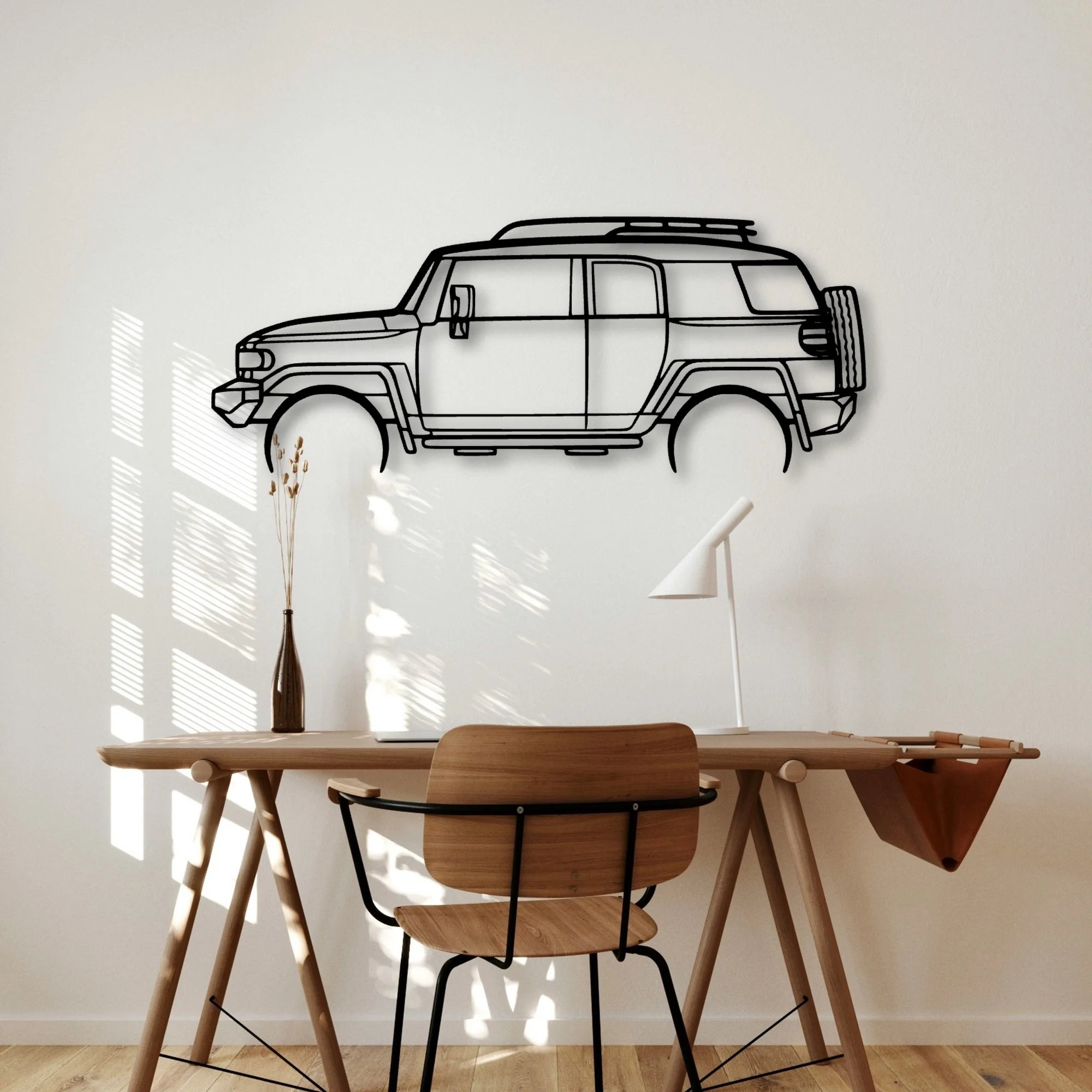 FJ Cruiser 2008 Classic Silhouette Metal Wall Art - Automotive Garage Decor