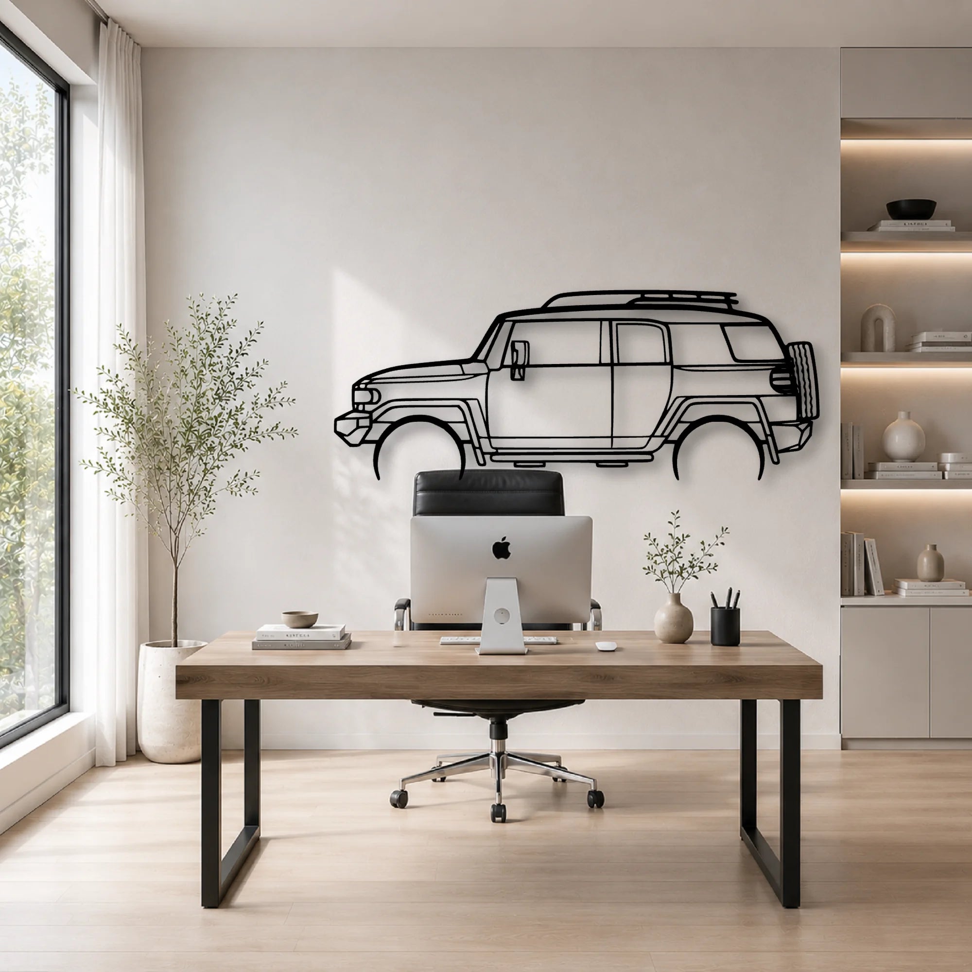 FJ Cruiser 2008 Classic Silhouette Metal Wall Art - Automotive Garage Decor