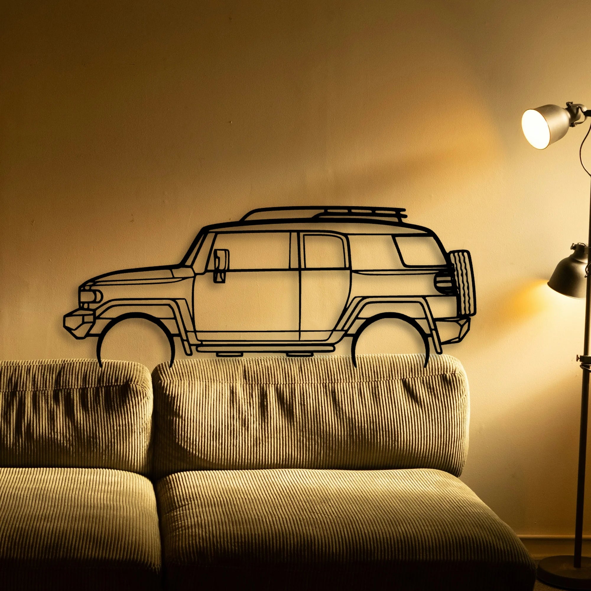 FJ Cruiser 2008 Classic Silhouette Metal Wall Art - Automotive Garage Decor