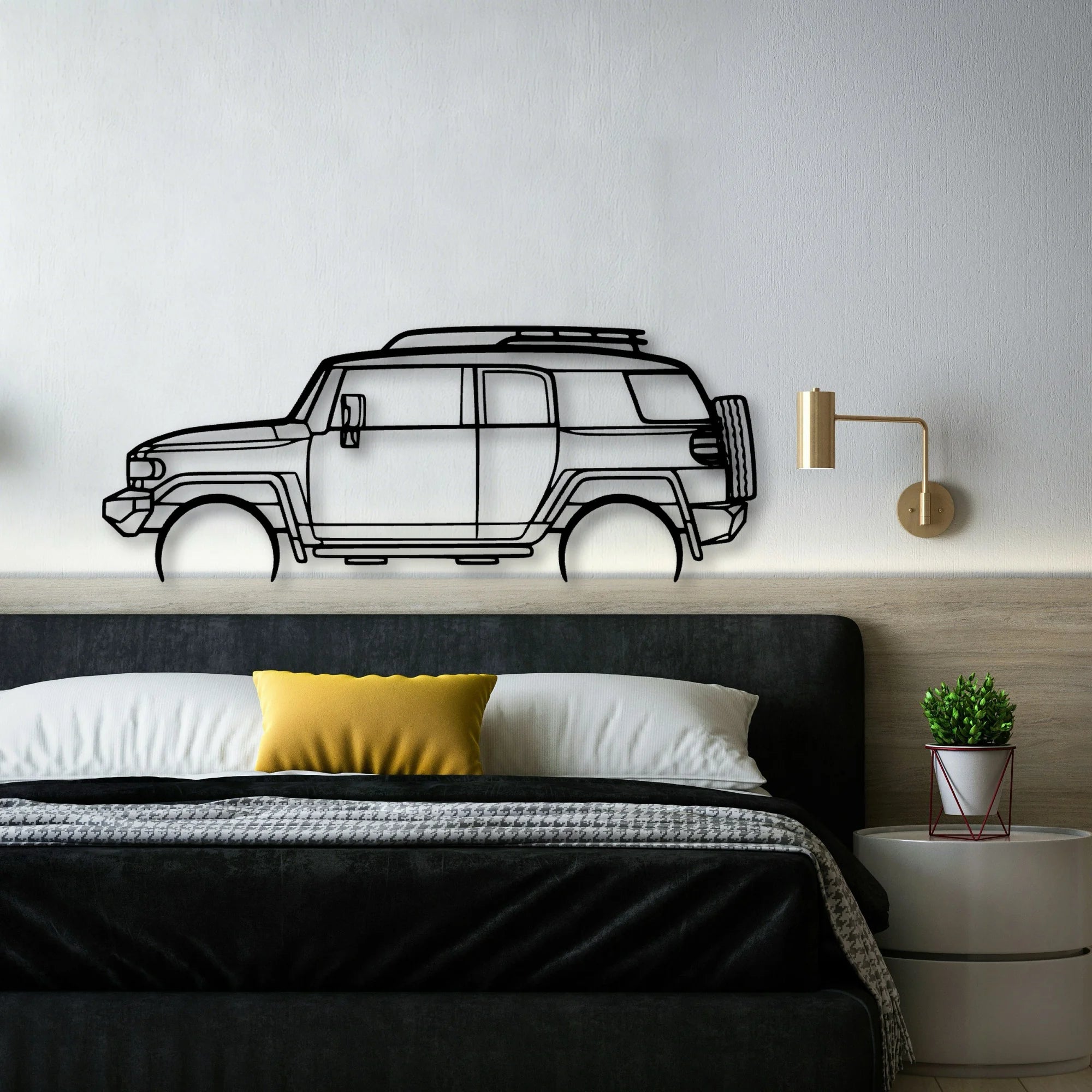 FJ Cruiser 2008 Classic Silhouette Metal Wall Art - Automotive Garage Decor
