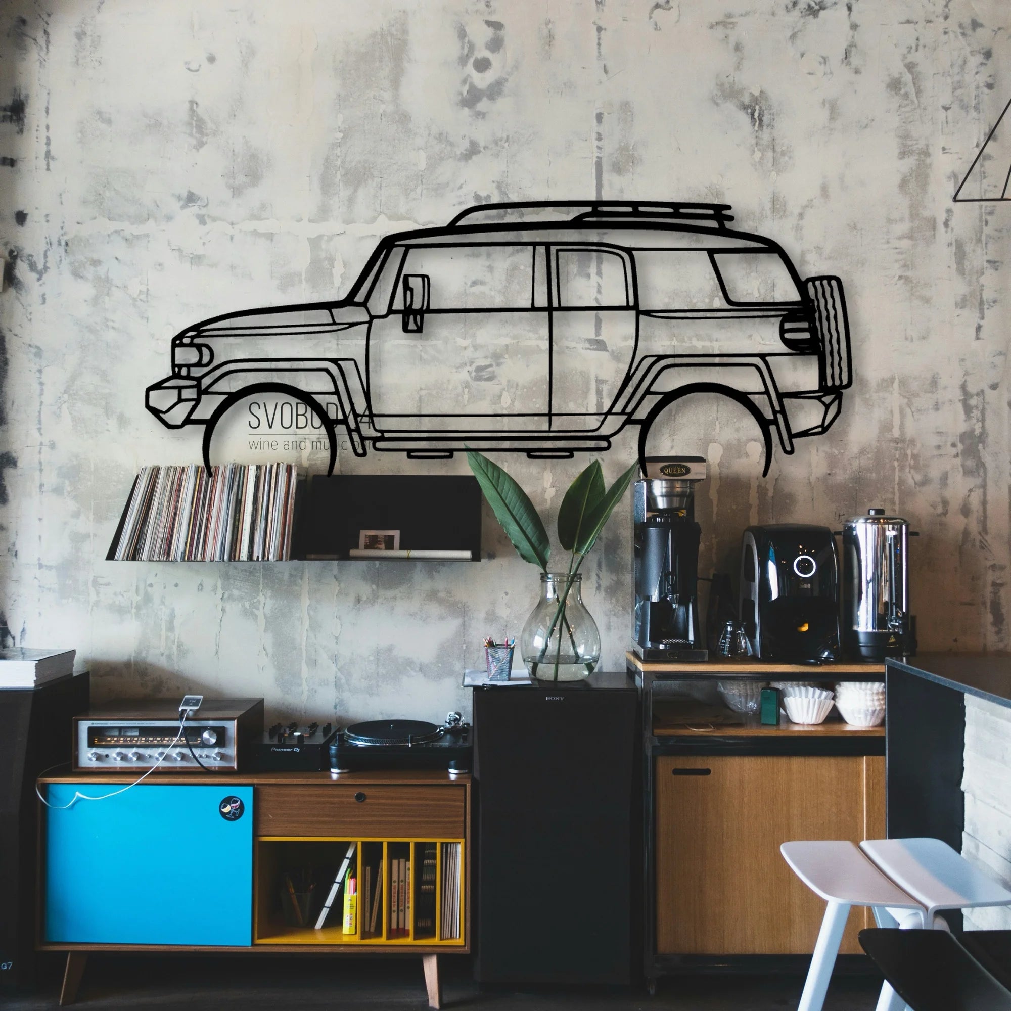 FJ Cruiser 2008 Classic Silhouette Metal Wall Art - Automotive Garage Decor
