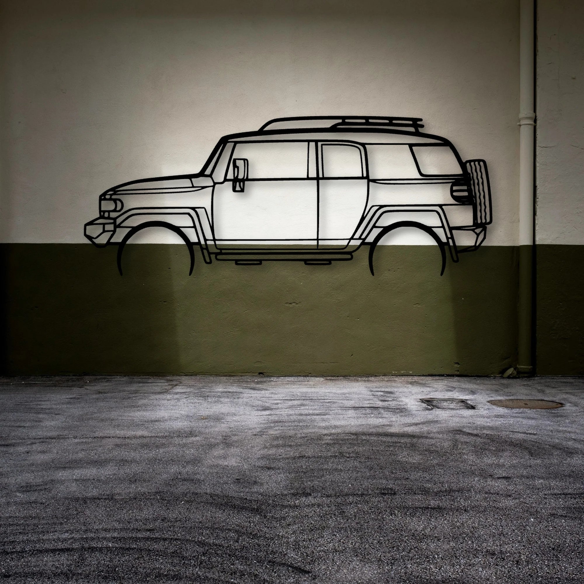 FJ Cruiser 2008 Classic Silhouette Metal Wall Art - Automotive Garage Decor