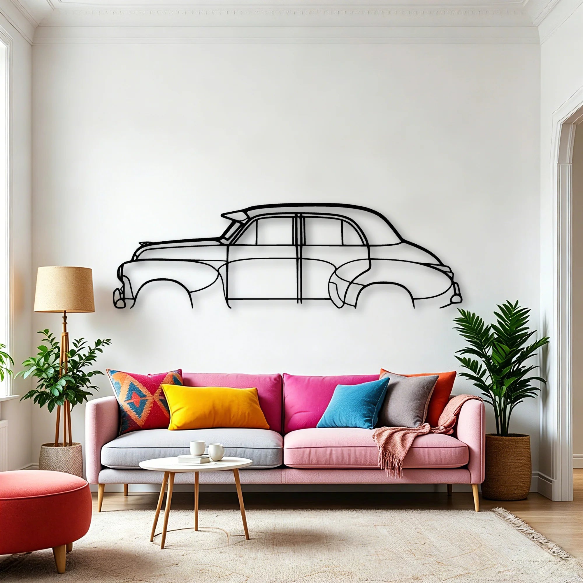 FJ Sedan 1956 Classic Silhouette Metal Wall Art - Automotive Garage Decor