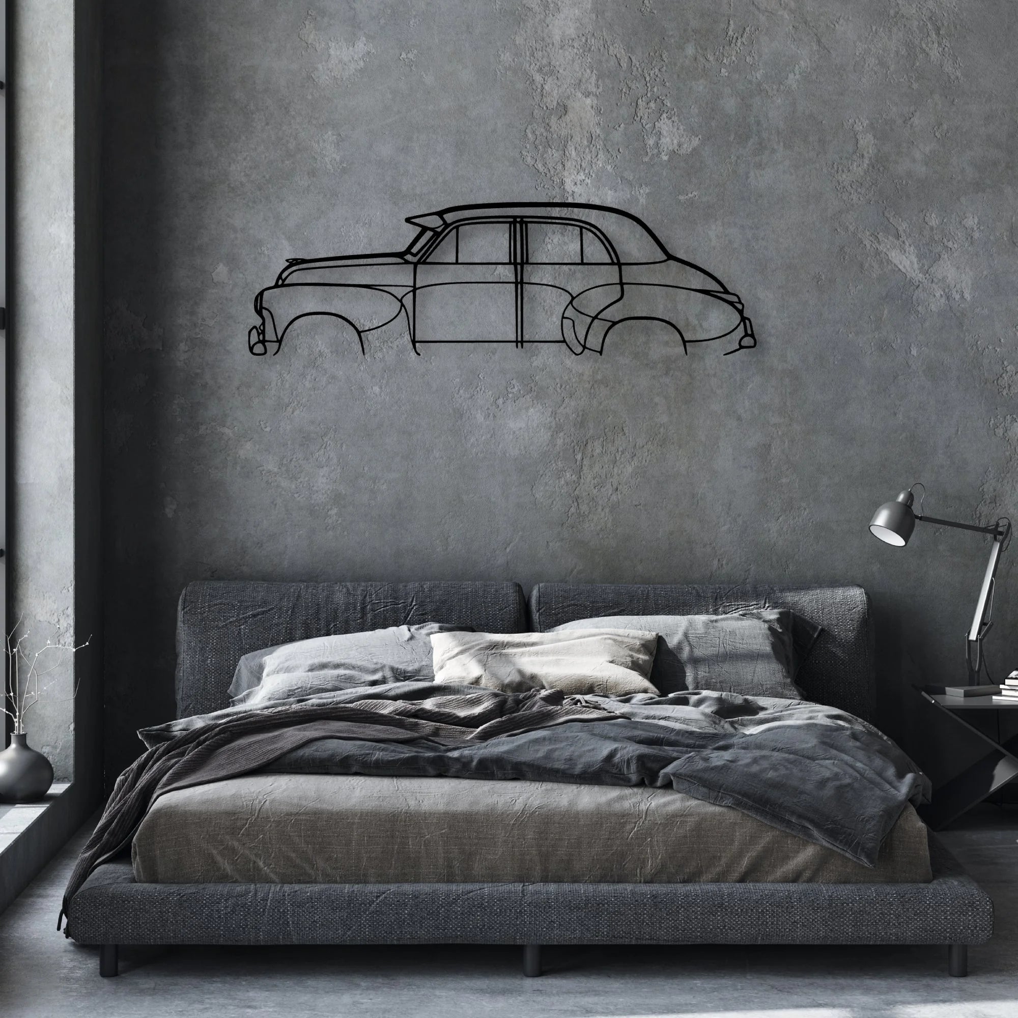 FJ Sedan 1956 Classic Silhouette Metal Wall Art - Automotive Garage Decor