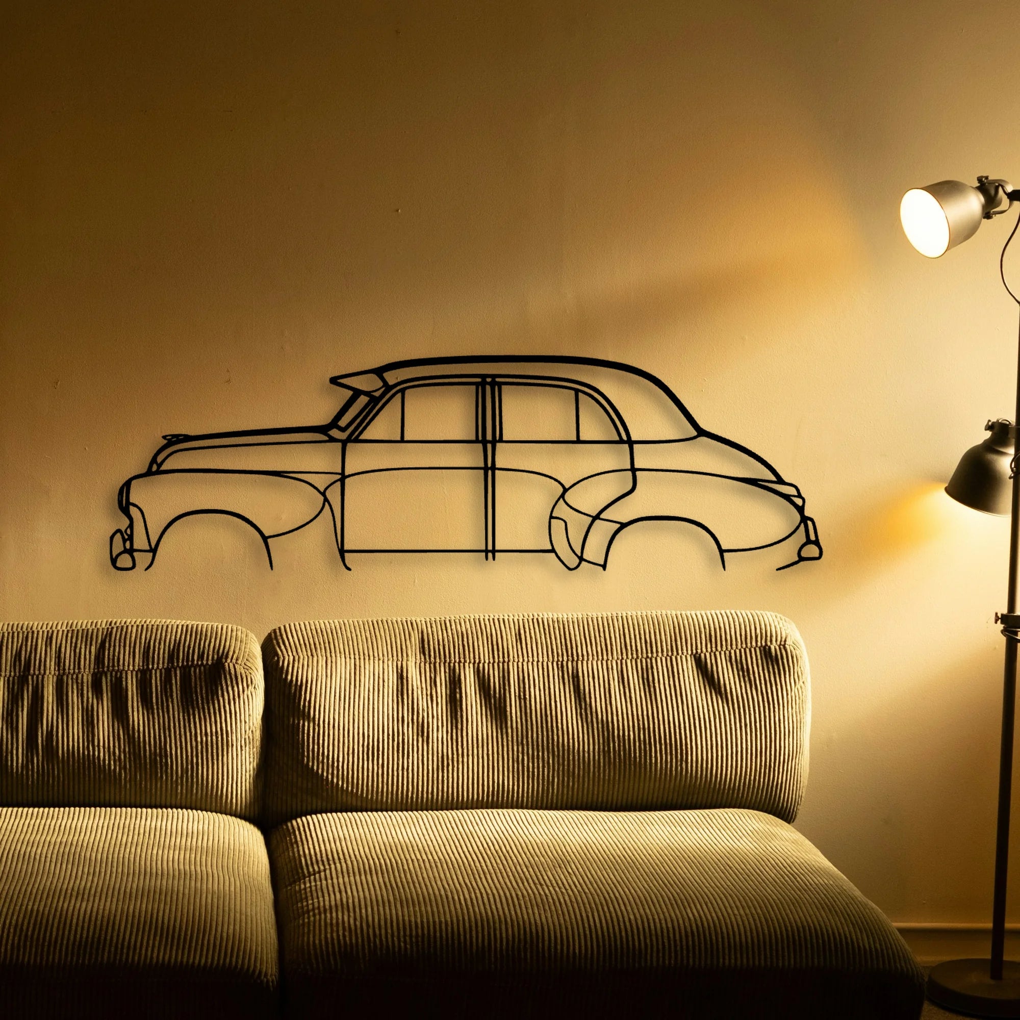 FJ Sedan 1956 Classic Silhouette Metal Wall Art - Automotive Garage Decor