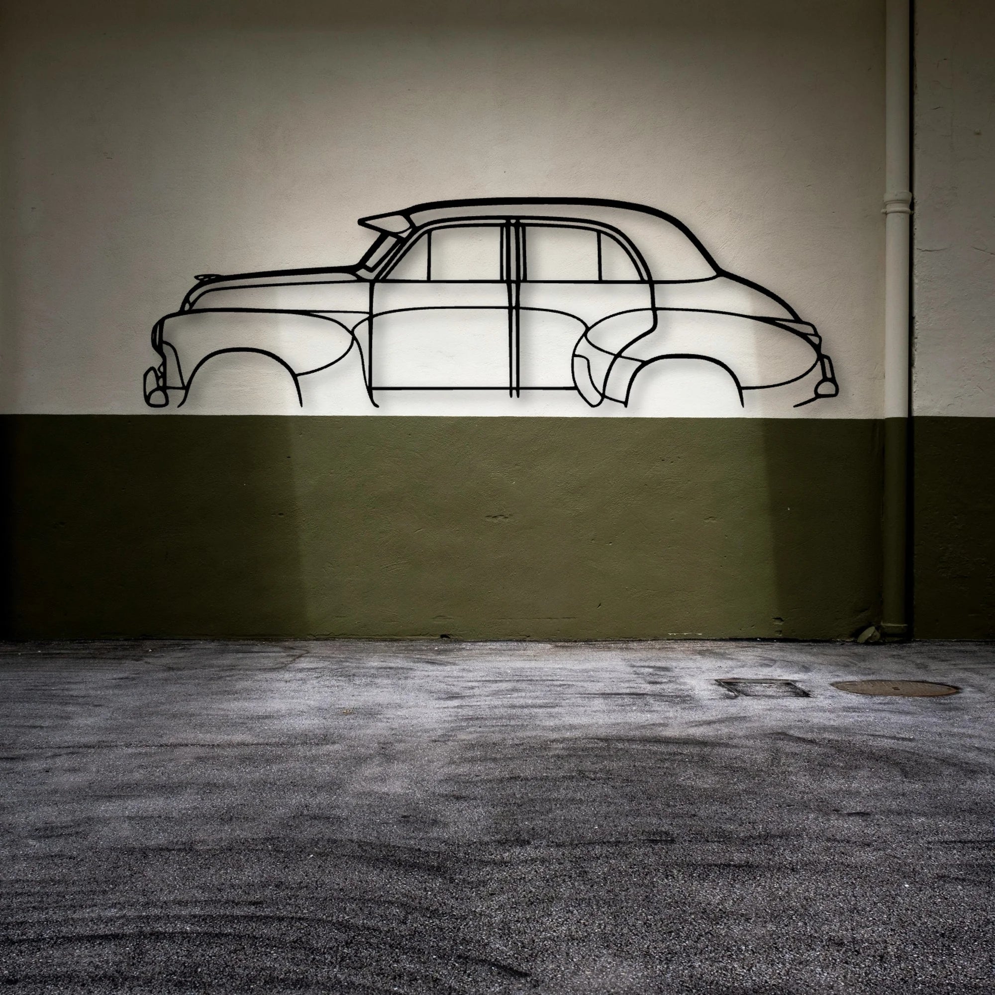 FJ Sedan 1956 Classic Silhouette Metal Wall Art - Automotive Garage Decor